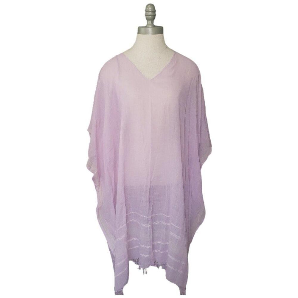 Eileen Fisher CT1115 Eileen Fisher Violet Cotton Cover up/Tunic One Size Size L / US 10 / IT 46 - 1 Thumbnail