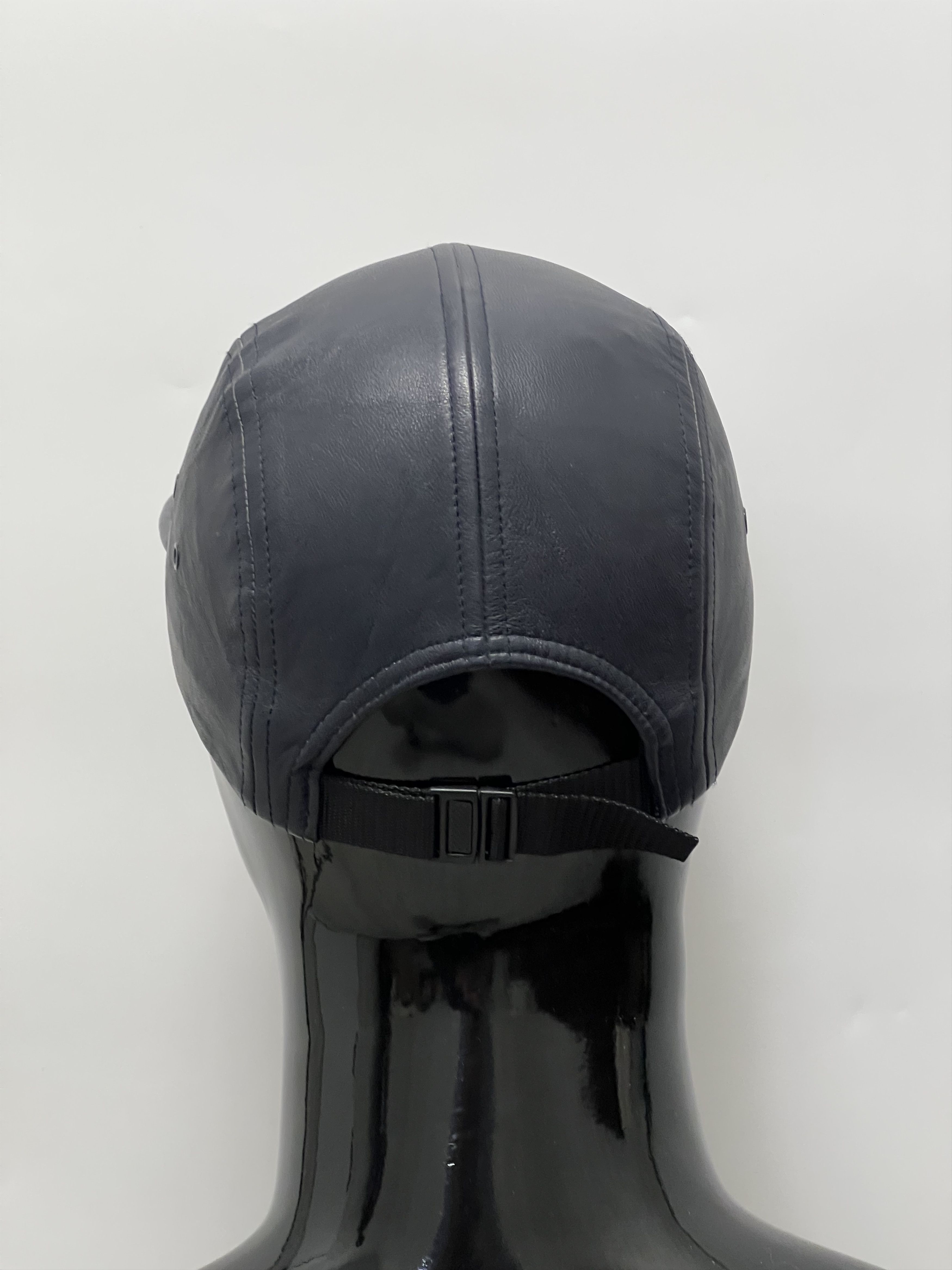 Supreme Supreme Leather 5 Panel Camp Cap Navy Blue Size ONE SIZE - 4 Thumbnail