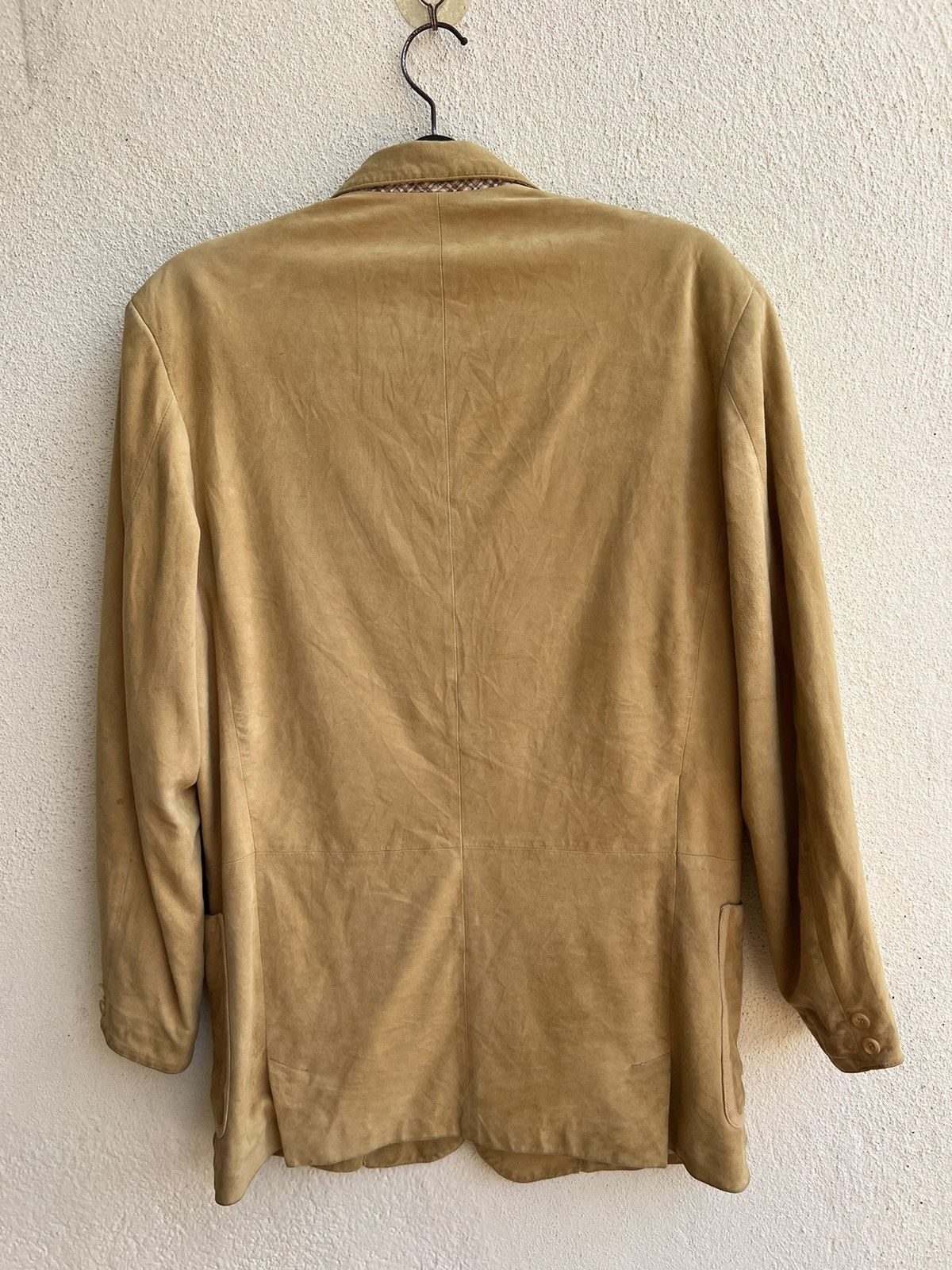 Mademoiselle Non Non Papas Japan Patina Suede Sheepskin Leather Blazer Jacket Size US L / EU 52-54 / 3 - 2 Thumbnail