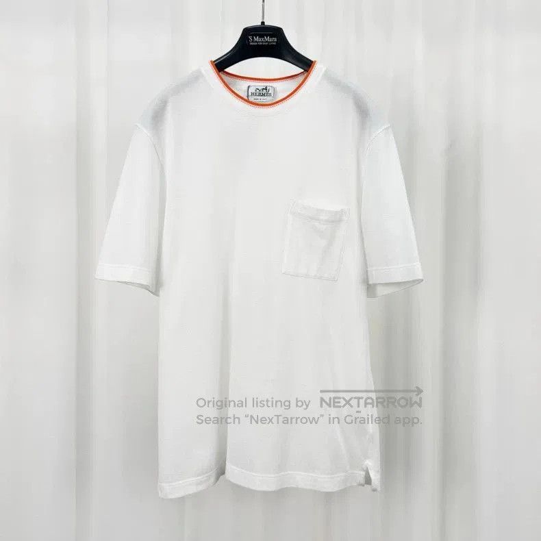 Hermes Hermes Orange Trim Embroidered Short Sleeve. Size US L / EU 52-54 / 3 - 1 Thumbnail