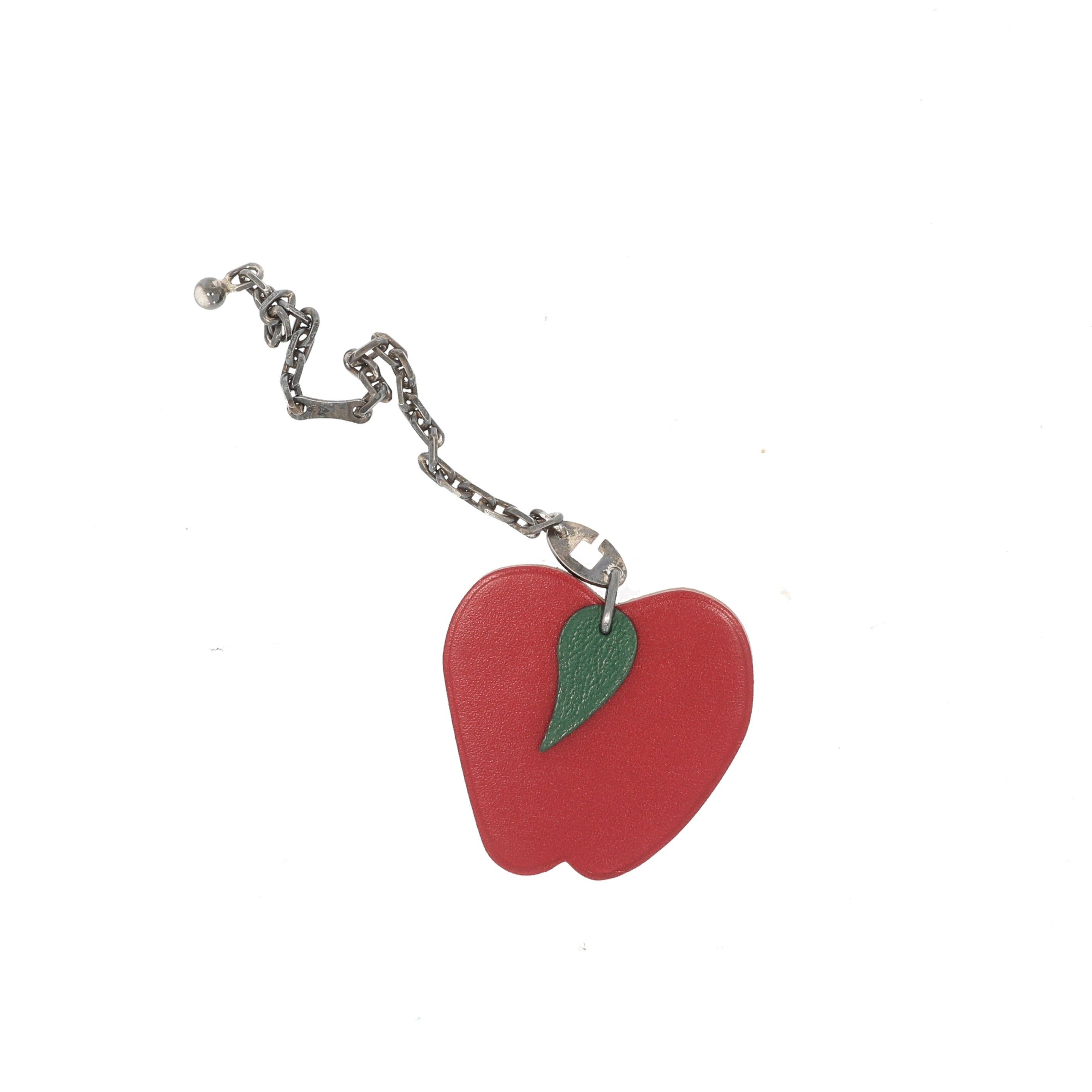 image of Hermes Keychain In Multicolor Leather in Black, Women's
