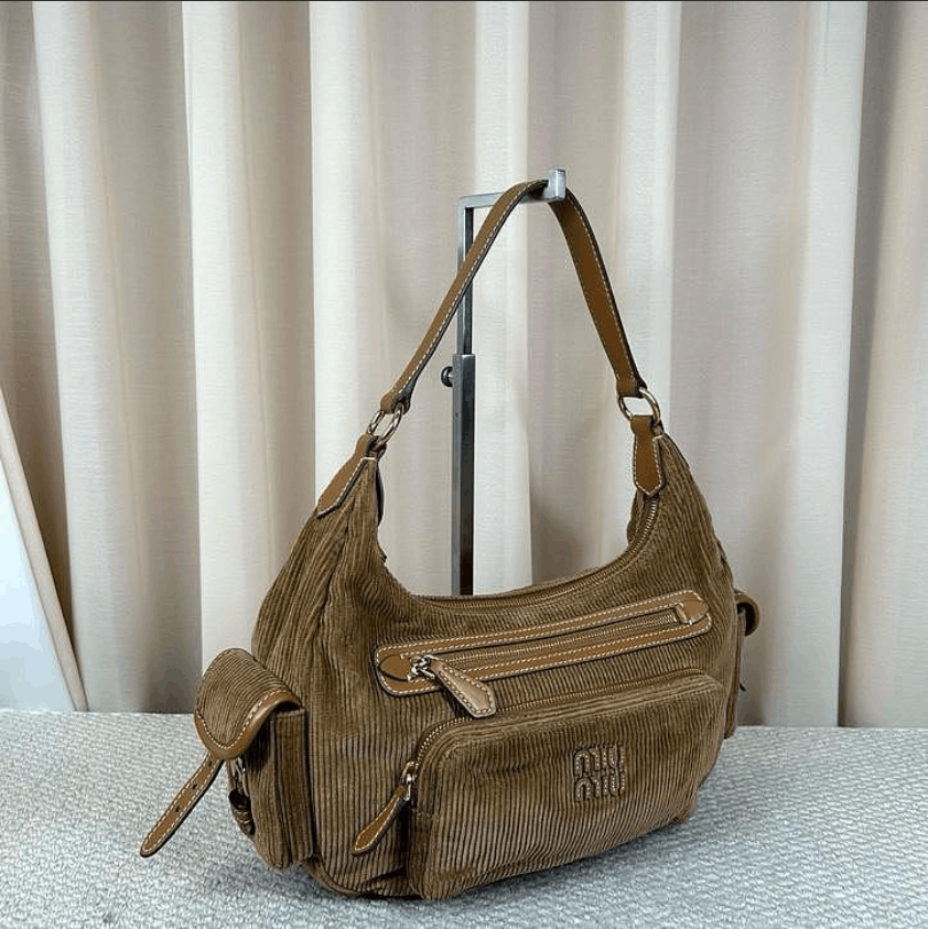 Miu Miu Miu Miu Corduroy Vintage Pocket Handbag Size ONE SIZE - 1 Thumbnail