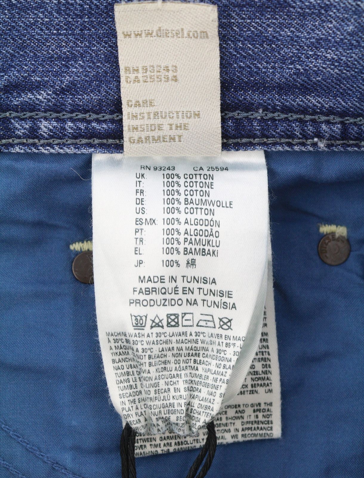 Diesel RHIAL 084FC W31/L32 Blue Faded Slim Cropped Jeans 89060 Size US 31 - 9 Thumbnail