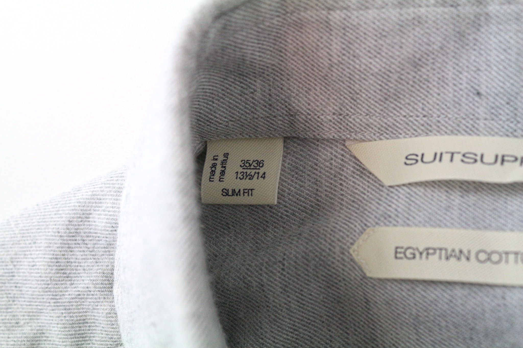 Suitsupply 35/36/13 1/2 Grey Cotton Cutaway Shirt 77097 Size 36R - 5 Thumbnail