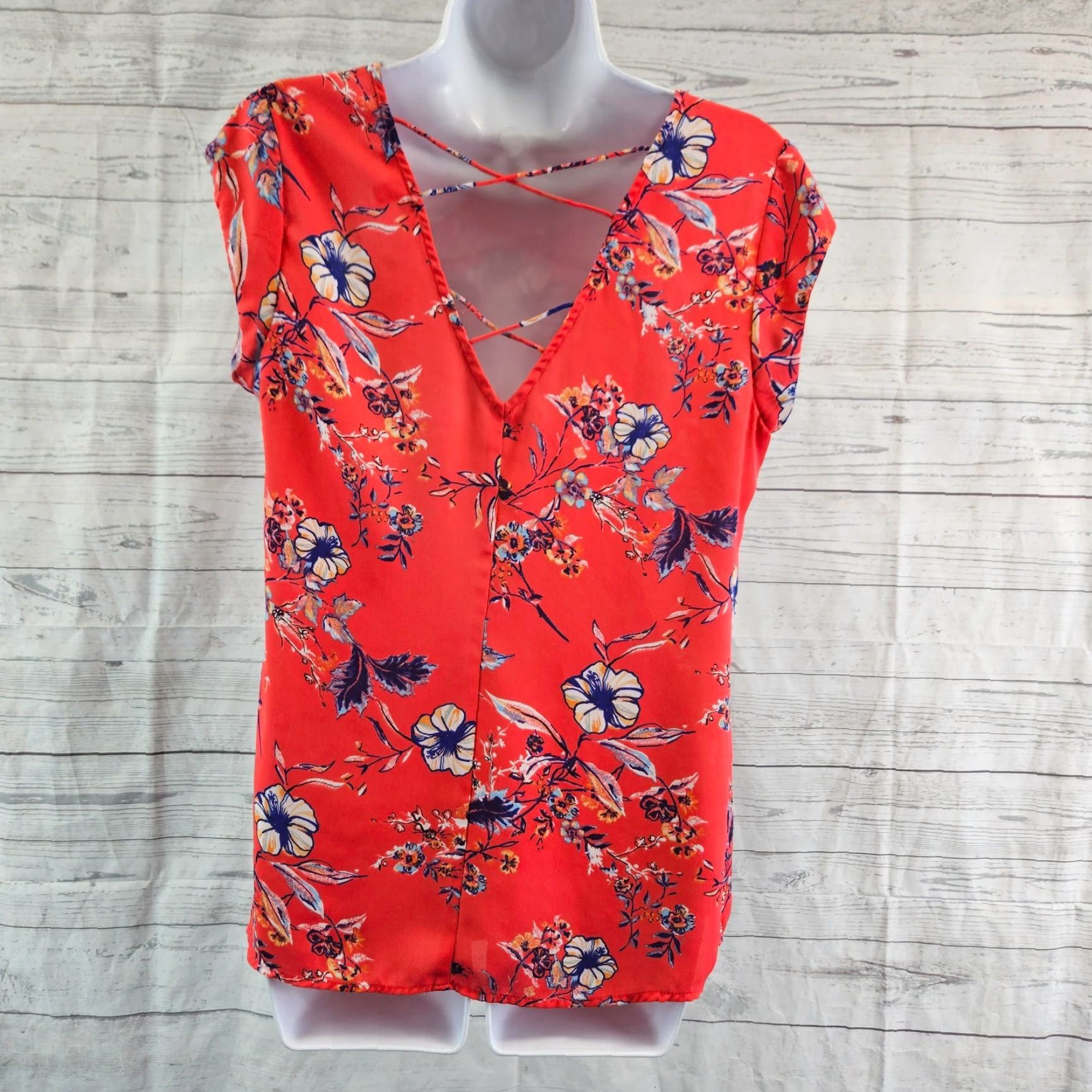Pinko Daniel Rainn DR2 Womens Top Sz Small Pink Blue Floral Short Sleeve Blouse Womens Short Sleeve Pink Floral Small Size S / US 4 / IT 40 - 4 Thumbnail