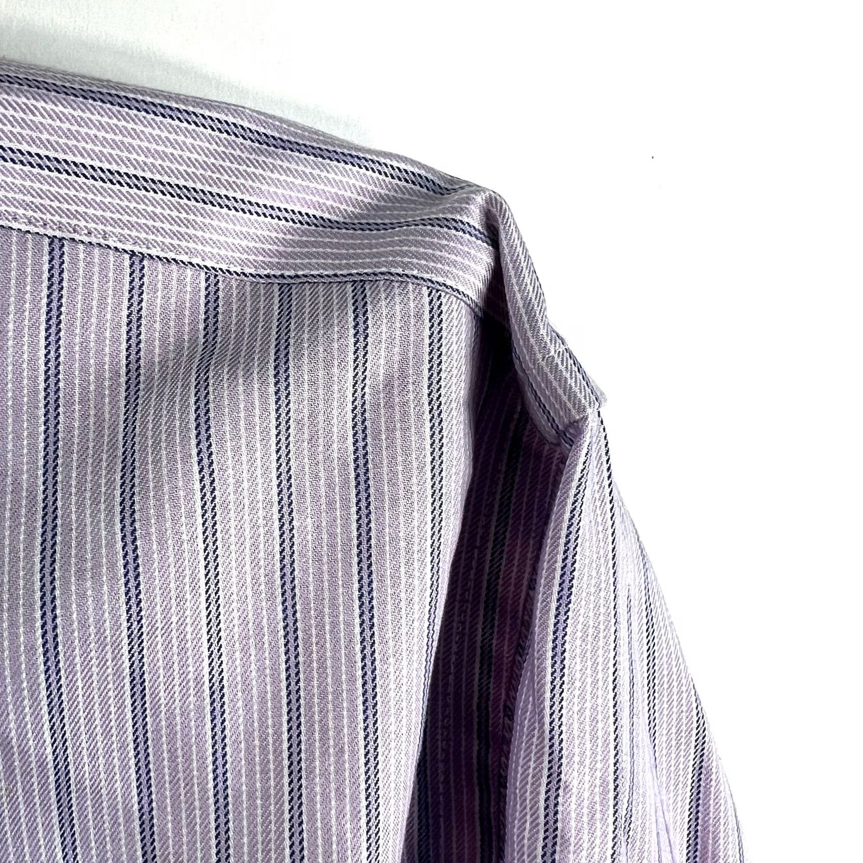 Brooks Brothers Brooks Brothers Slim Fit Purple Striped Button-Down Shirt Mens 16.5 Regular Size 50 Chest Long Sleeve Button-Up Casual Dress Shirt Size US XL / EU 56 / 4 - 2 Thumbnail