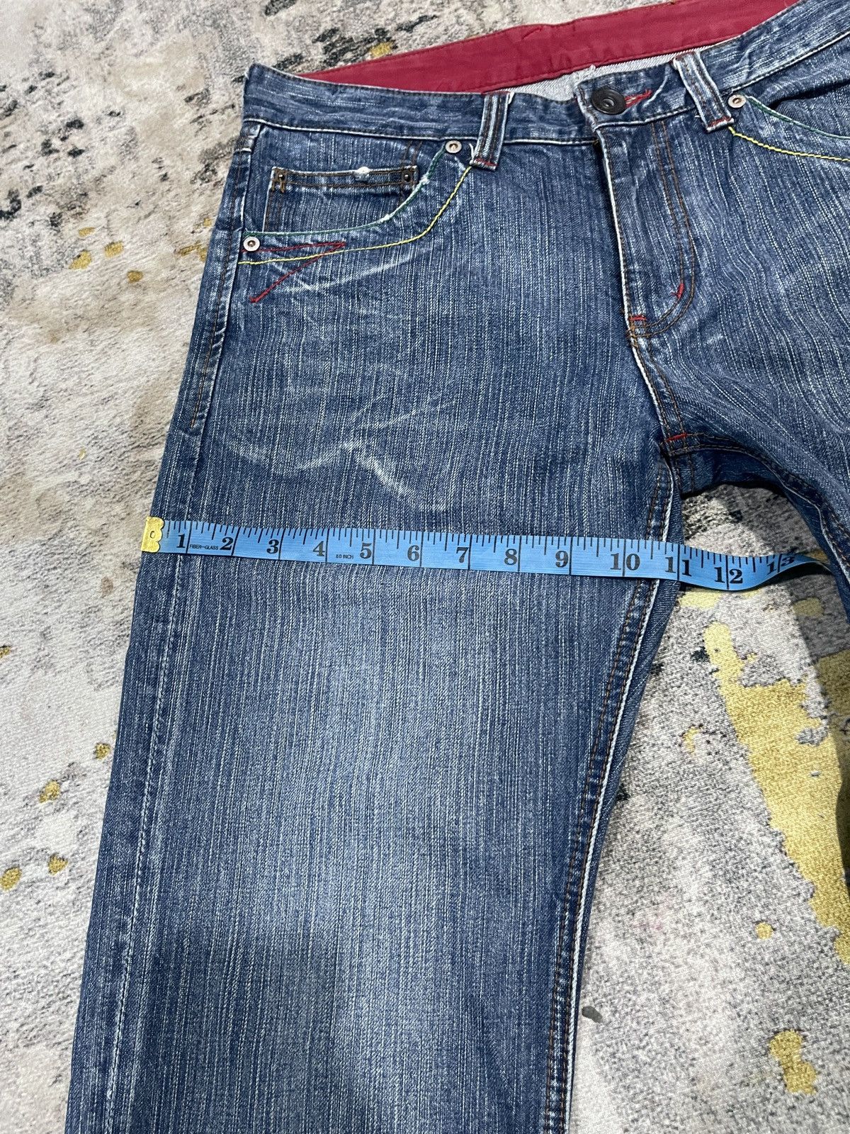 Japanese Brand Vintage Red Ginger Flare Denim Jeans ! Rare Design Size US 32 / EU 48 - 19 Thumbnail