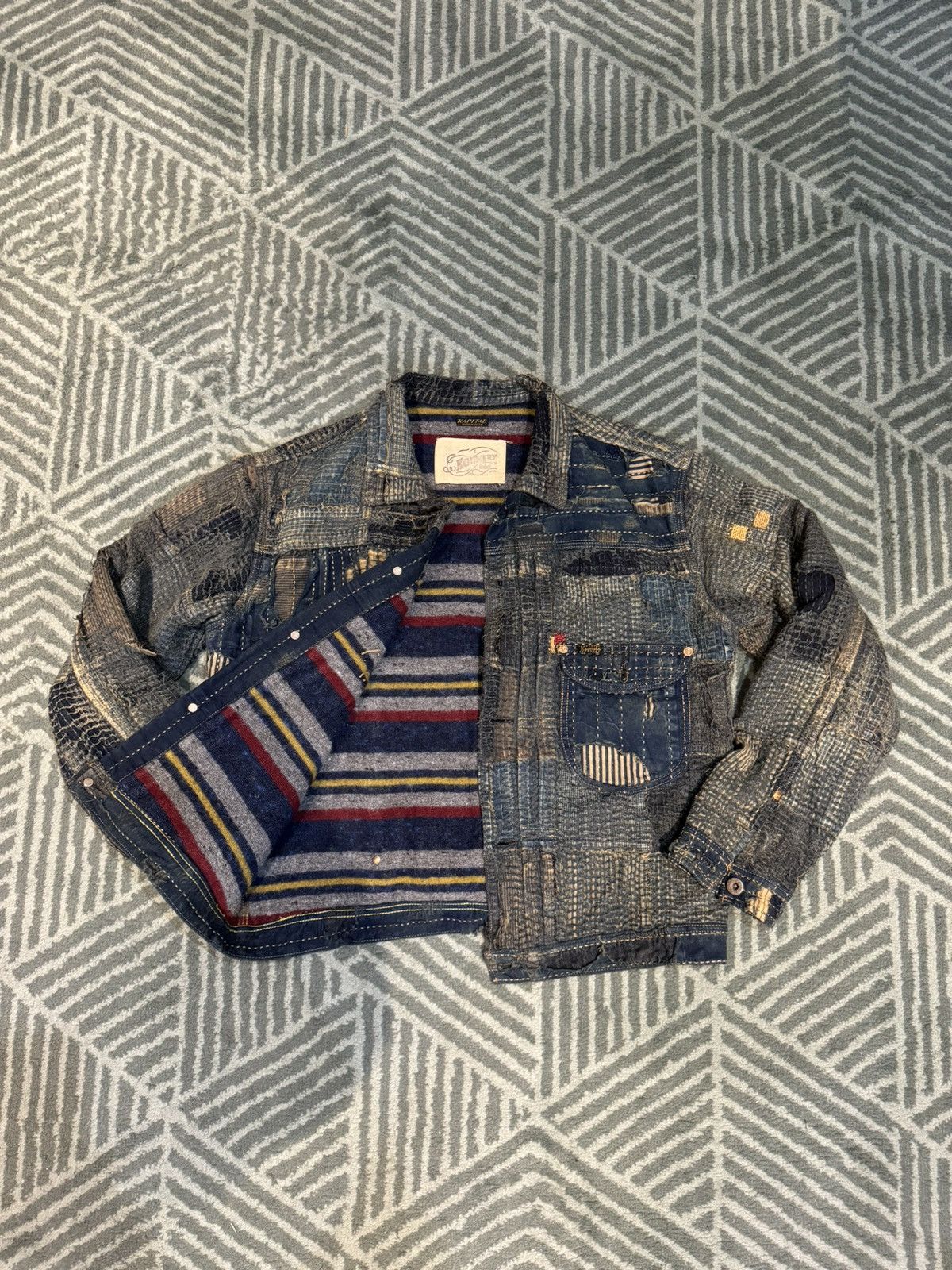 Kapital × Kapital Kountry Kapital Kountry Boro 1st Jacket denim wool lining 1 version Size US XL / EU 56 / 4 - 4 Thumbnail