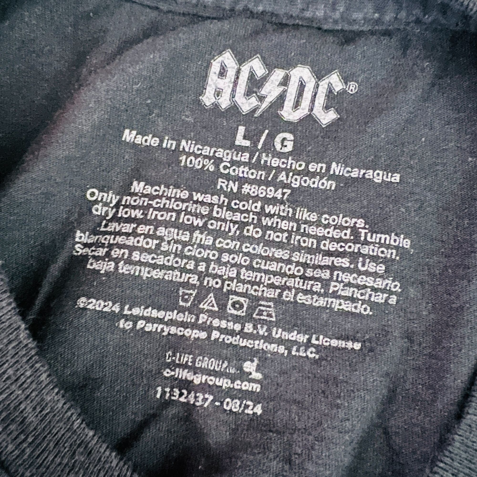 AC/DC AC/DC ACDC AC-DC Back In Black Logo Large T-Shirt Shirt Size US L / EU 52-54 / 3 - 4 Thumbnail