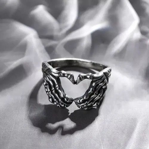 Jewelry Silver Plated Hand Heart Ring (Size 5-11) Size ONE SIZE - 4 Thumbnail