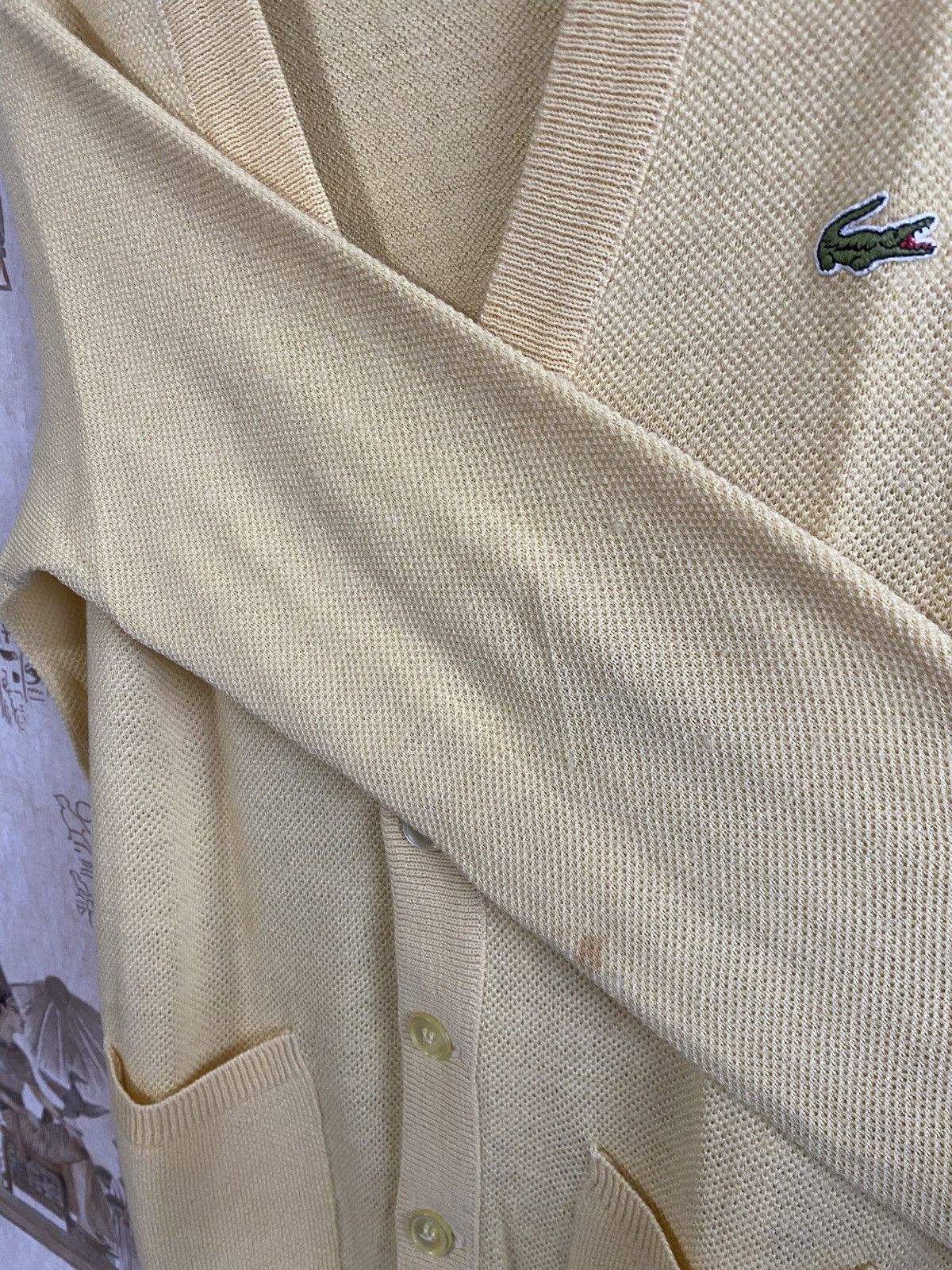 Lacoste × Vintage Vintage Lacoste Chemise Yellow Cardigan Button Up Sweater Size US L / EU 52-54 / 3 - 10 Thumbnail