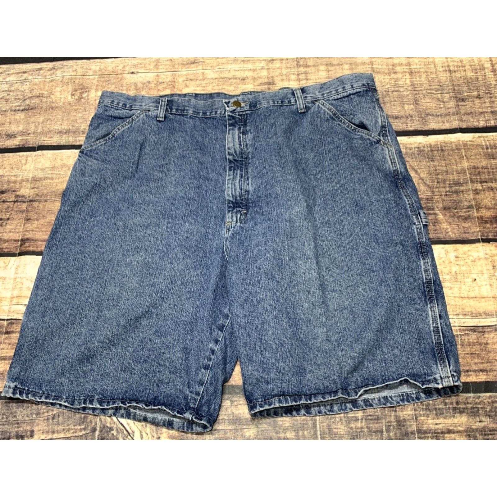 Wrangler Wrangler Carpenter Shorts Blue Jean Mens 42 Denim Work Cargo Authentic Denim Carpenters Regular Rise 5-Pocket Zip Belt Loops Size US 38 / EU 54 - 2 Thumbnail