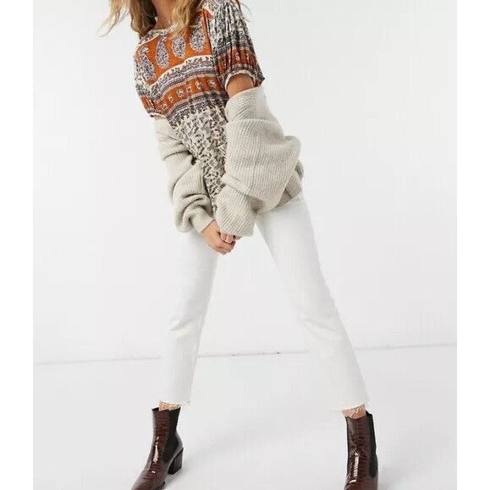 Free People Free People High-Low Paisley-Print T-Shirt M top A002089 Size M / US 6-8 / IT 42-44 - 4 Thumbnail