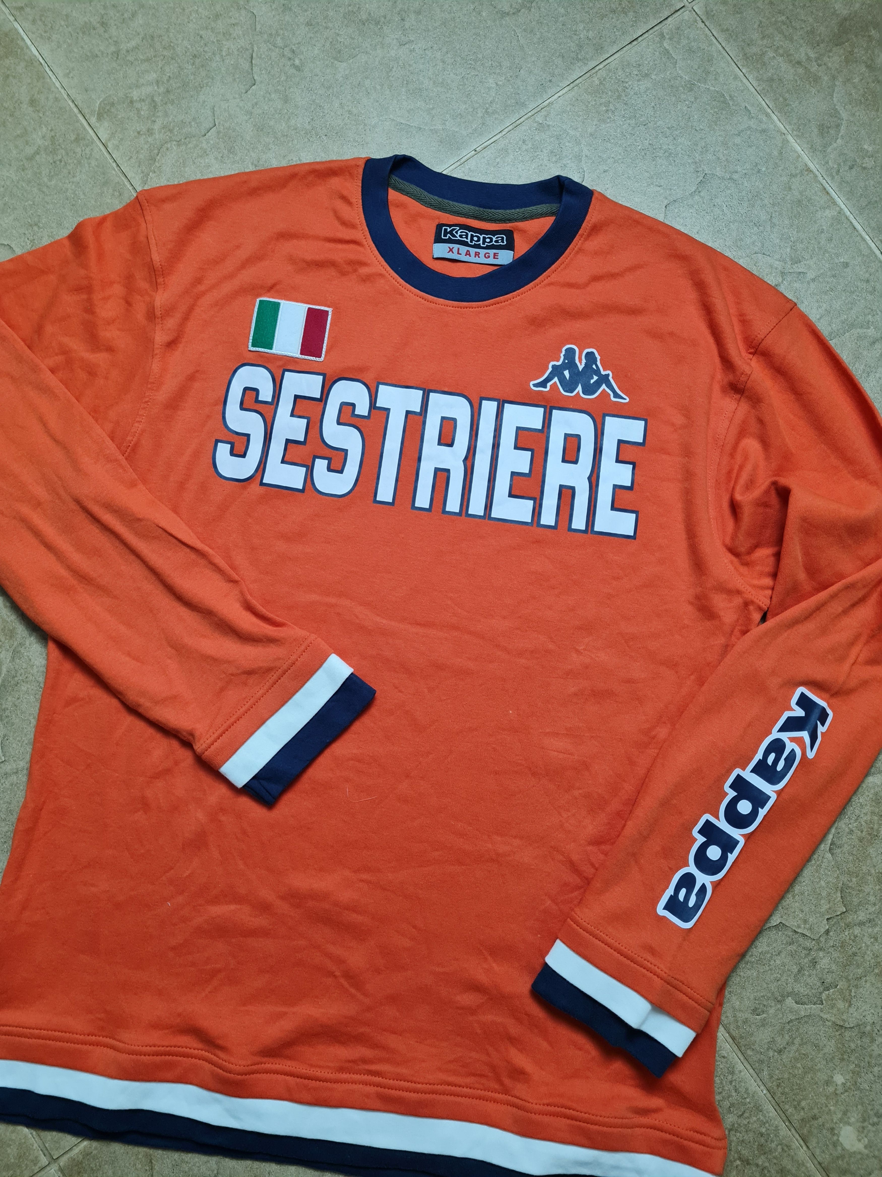 Kappa Vintage Kappa Sestriere Mens Orange Big Logo Long Sleeve Size US XL / EU 56 / 4 - 3 Thumbnail