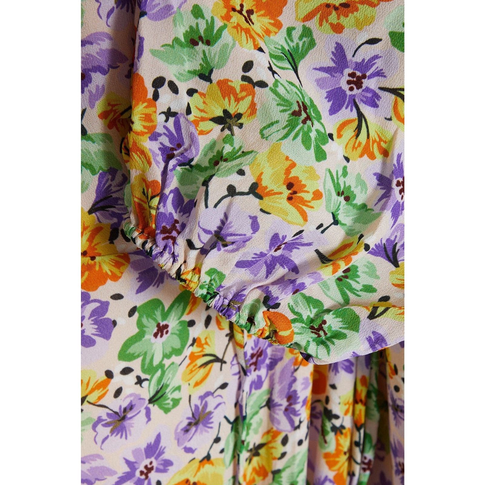 NICHOLAS NICHOLAS Danielle Lace-Up Ruched Floral-Print Crepe Midi Size S / US 4 / IT 40 - 7 Thumbnail