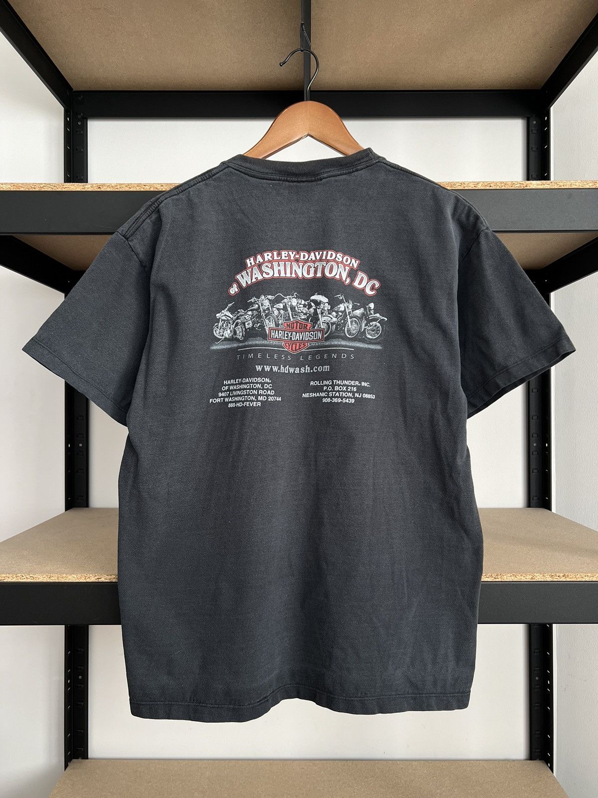 Harley Davidson Vintage 2000s Harley Davidson Rolling Thunder Eagle T-shirt Size US L / EU 52-54 / 3 - 4 Thumbnail