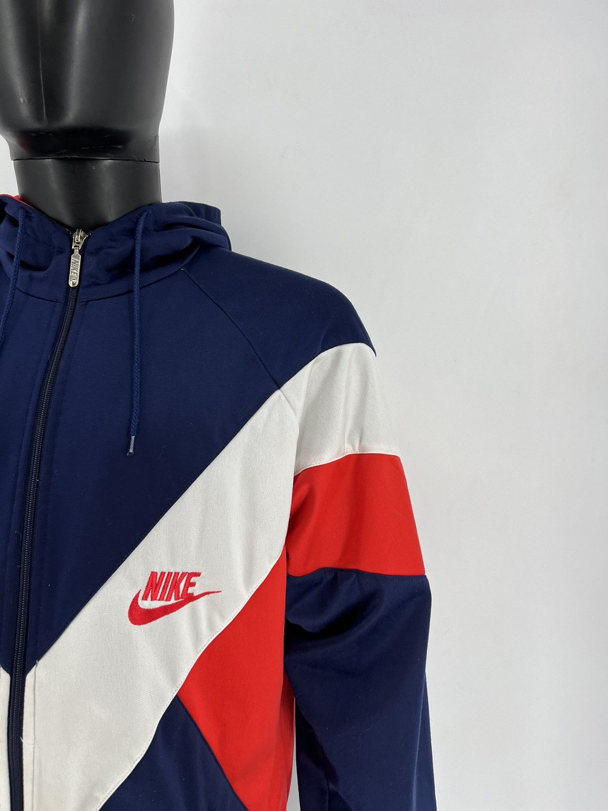 Nike × Vintage Nike Vintage 90s Sweatshirt Zip Swoosh Hype Rare Size US L / EU 52-54 / 3 - 6 Thumbnail