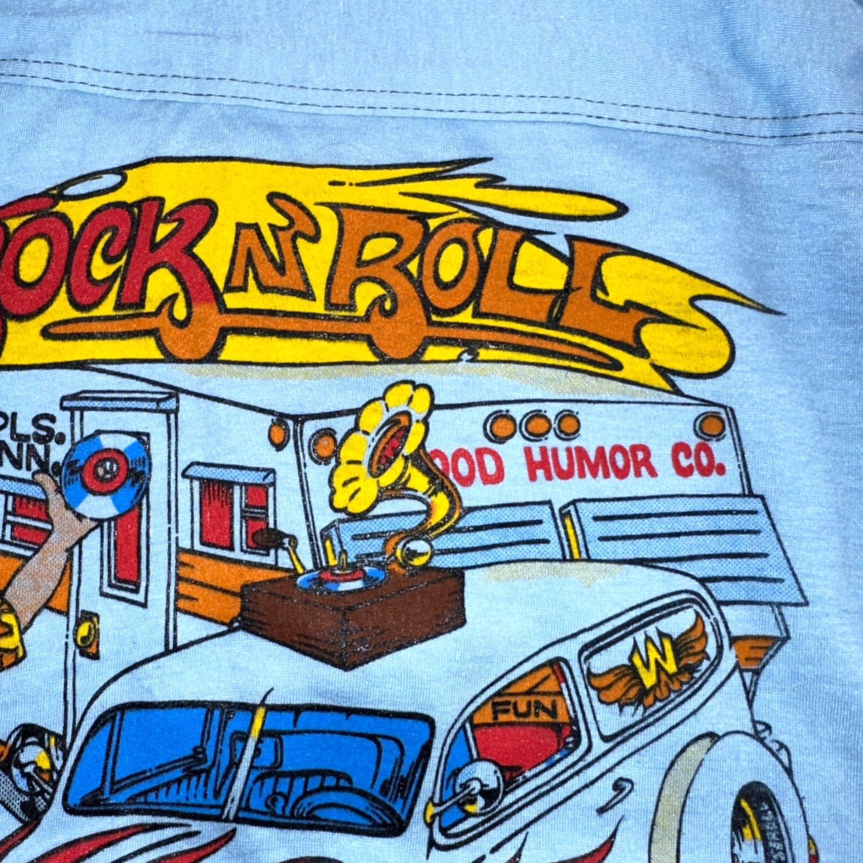 Alife VINTAGE Rock N Roll 80s T Shirt Kalahan Wings Beer Rockabilly Life Cars Graph Knits Men Blue L Crew Neck Short Sleeve Graphic Print Size Regular Size US L / EU 52-54 / 3 - 6 Thumbnail