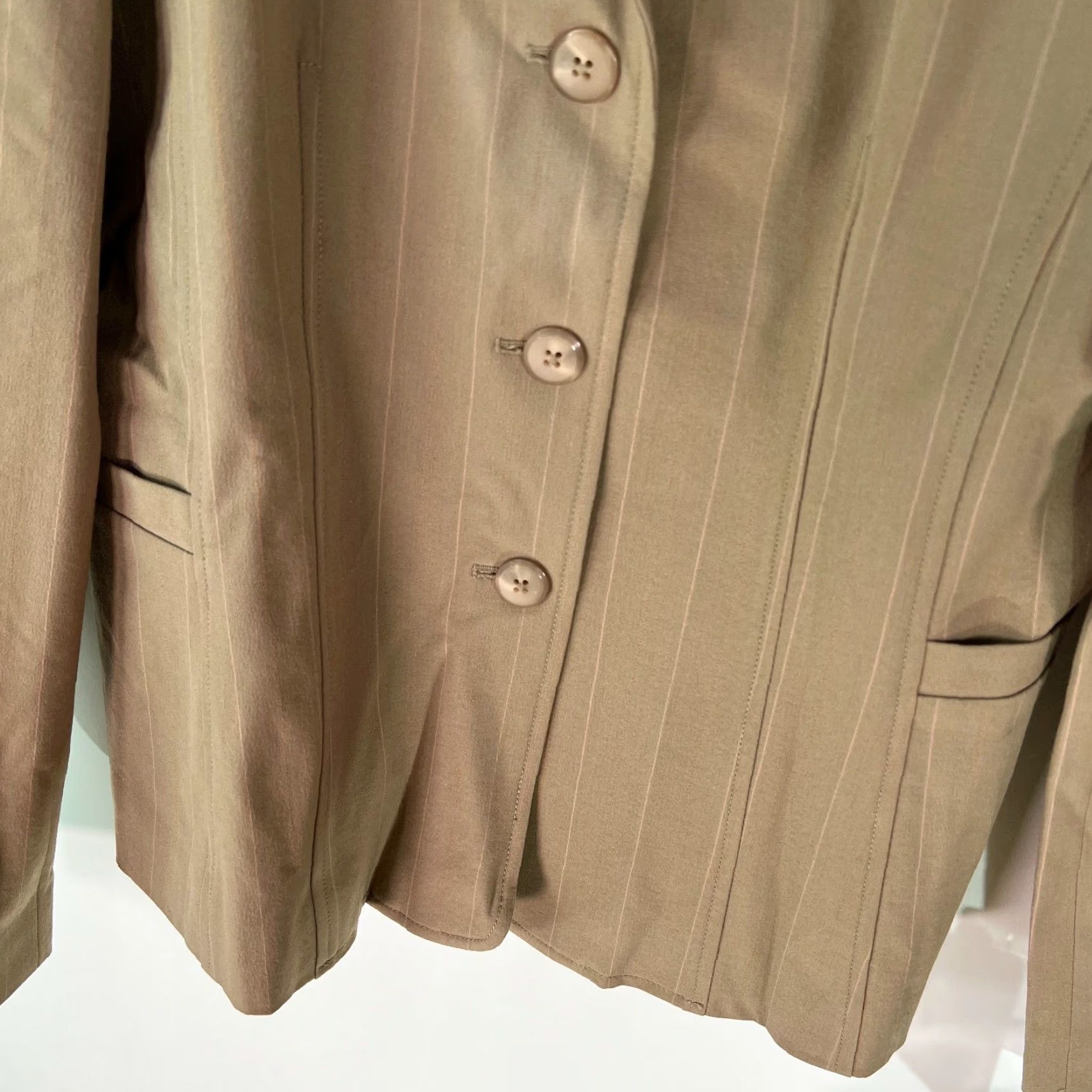 Vintage Rafaella Blazer Jacket Womens Pinstripe 2 Way Stretch Clay Brown Size 6 Size M / US 6-8 / IT 42-44 - 4 Thumbnail