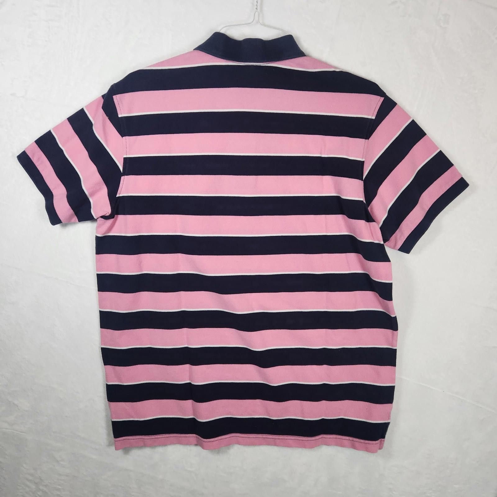 Izod Izod Striped Polo Shirt Pink Blue Mens Size Large Size US L / EU 52-54 / 3 - 7 Thumbnail