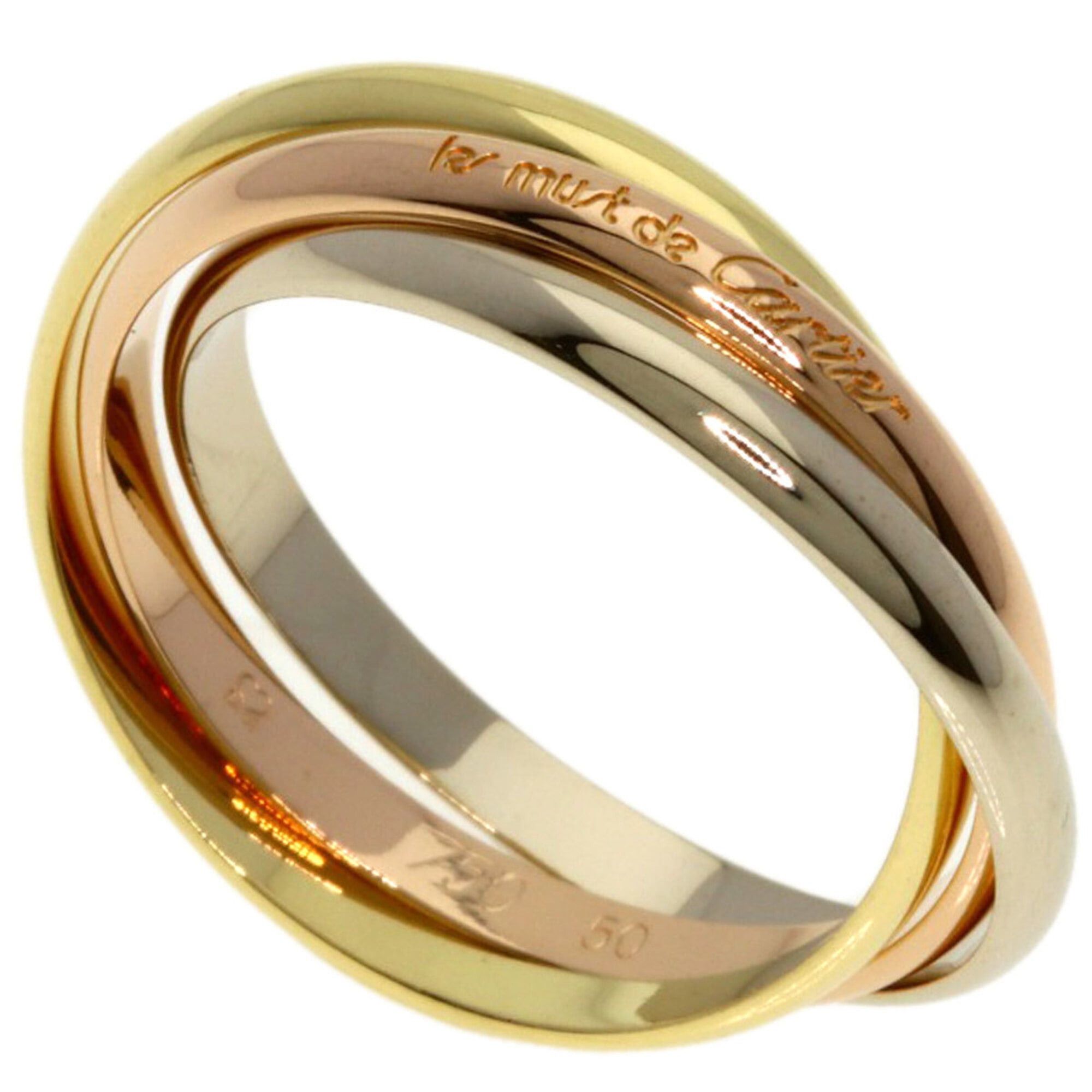 Cartier Cartier Trinity XS #50 Ring - 18K Yellow Gold/18K White Pink Gold Women's CARTIER Size ONE SIZE - 1 Thumbnail