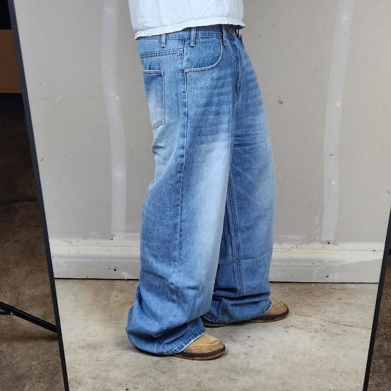 Japanese Brand Baggy light wash jeans wide leg loose fit denim Size US 28 / EU 44 - 8 Thumbnail
