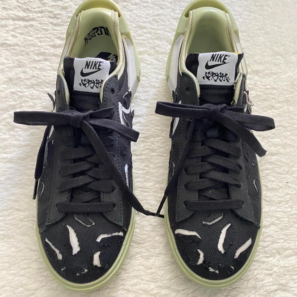 Acronym × Nike ACRONYM® x Nike Blazer Low – Black/White/Olive Aura Size US 5 / EU 37 - 2 Thumbnail
