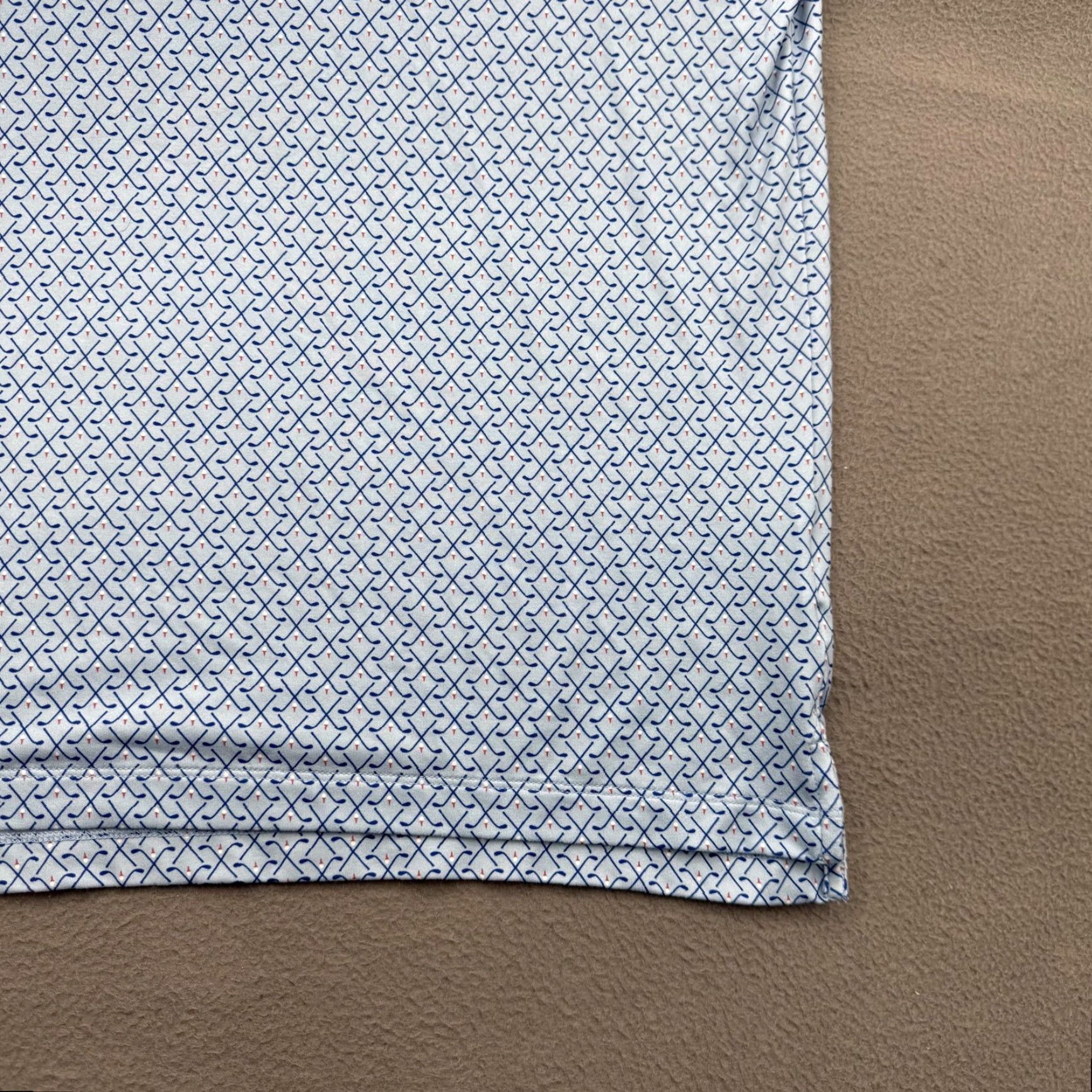 J.Crew J.Crew Performance Polo Shirt Mens XL Blue Golf Club Print Stretch Athletic Golf Shirt Size US XL / EU 56 / 4 - 7 Thumbnail