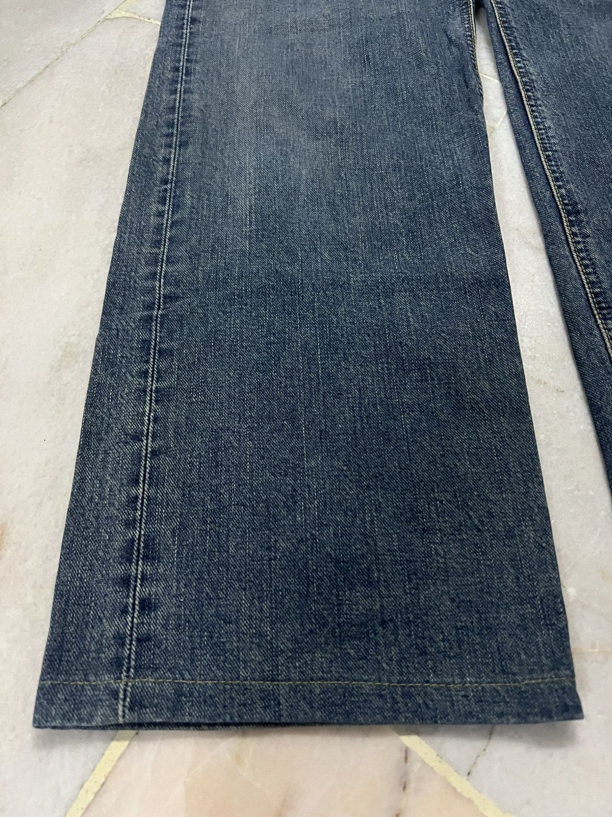 Japanese Brand 💥Baggy💥Vintage Lee Rider Selvedge Zipper Talon Washed Jean Size US 28 / EU 44 - 5 Thumbnail