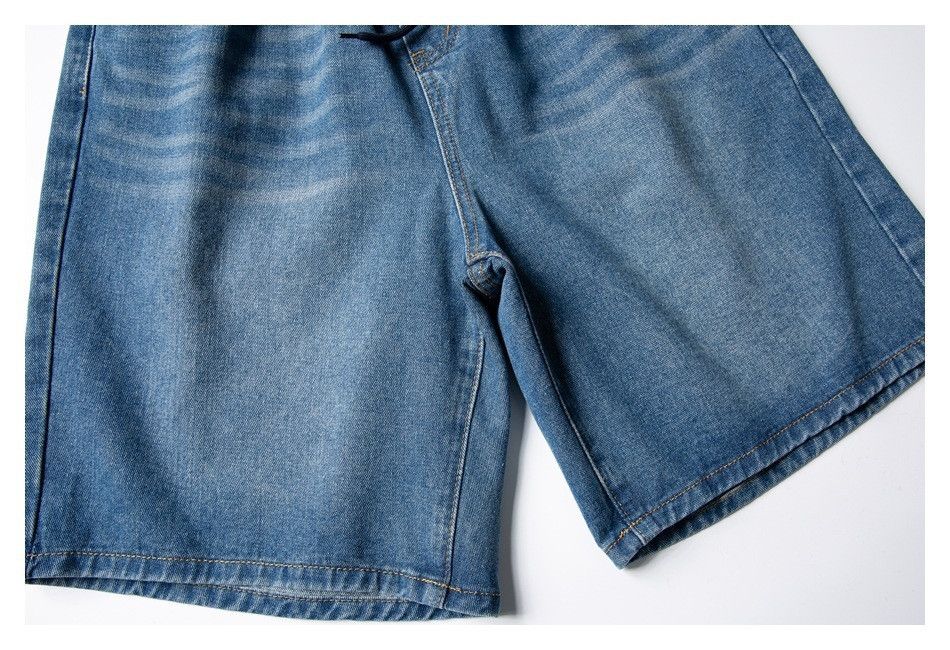 Vintage Retro washed straight leg men's loose casual denim shorts Size US 32 / EU 48 - 4 Thumbnail