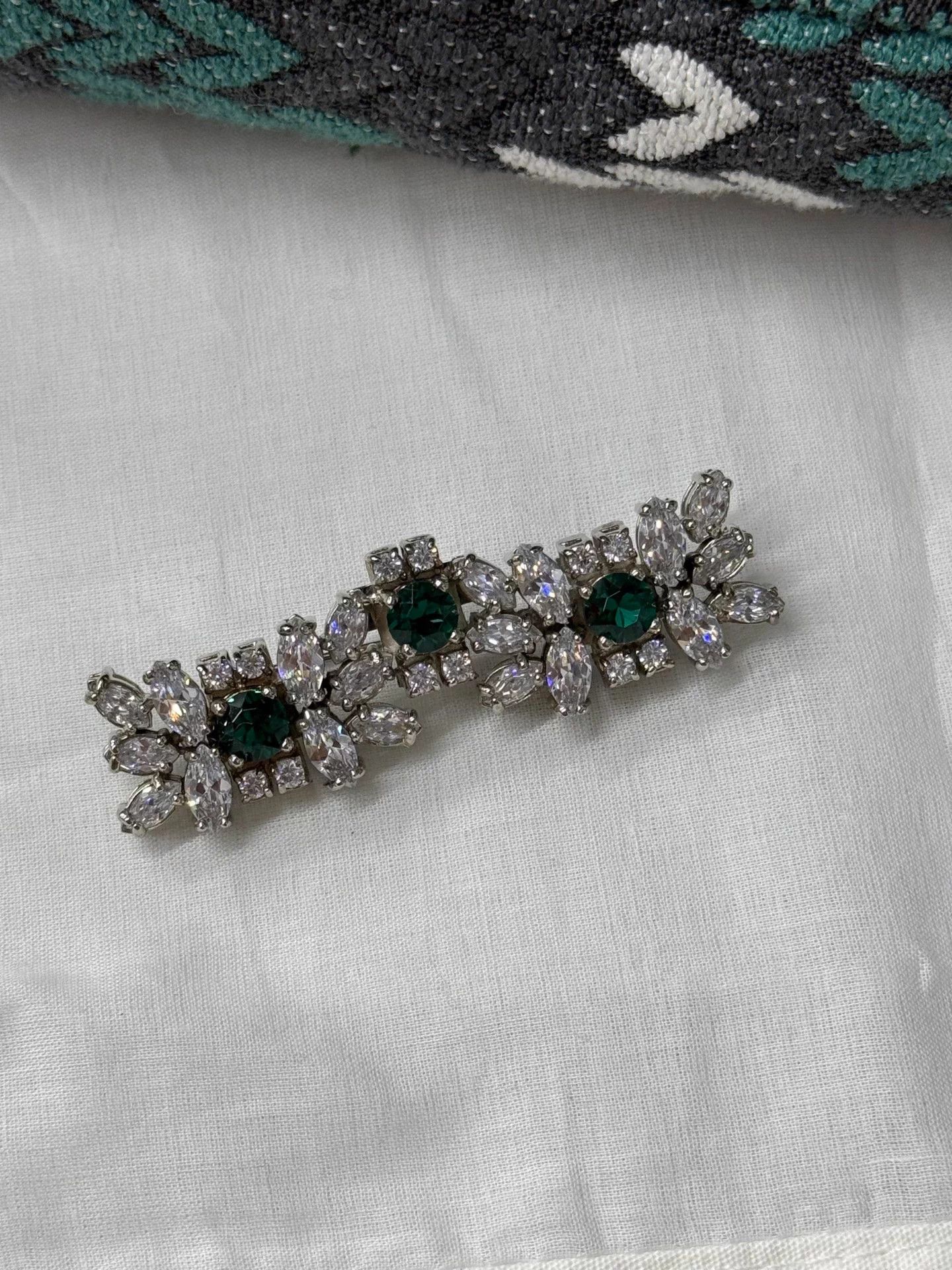 Prada PRADA Emerald Crystal Brooch Earrings New Size ONE SIZE - 2 Thumbnail