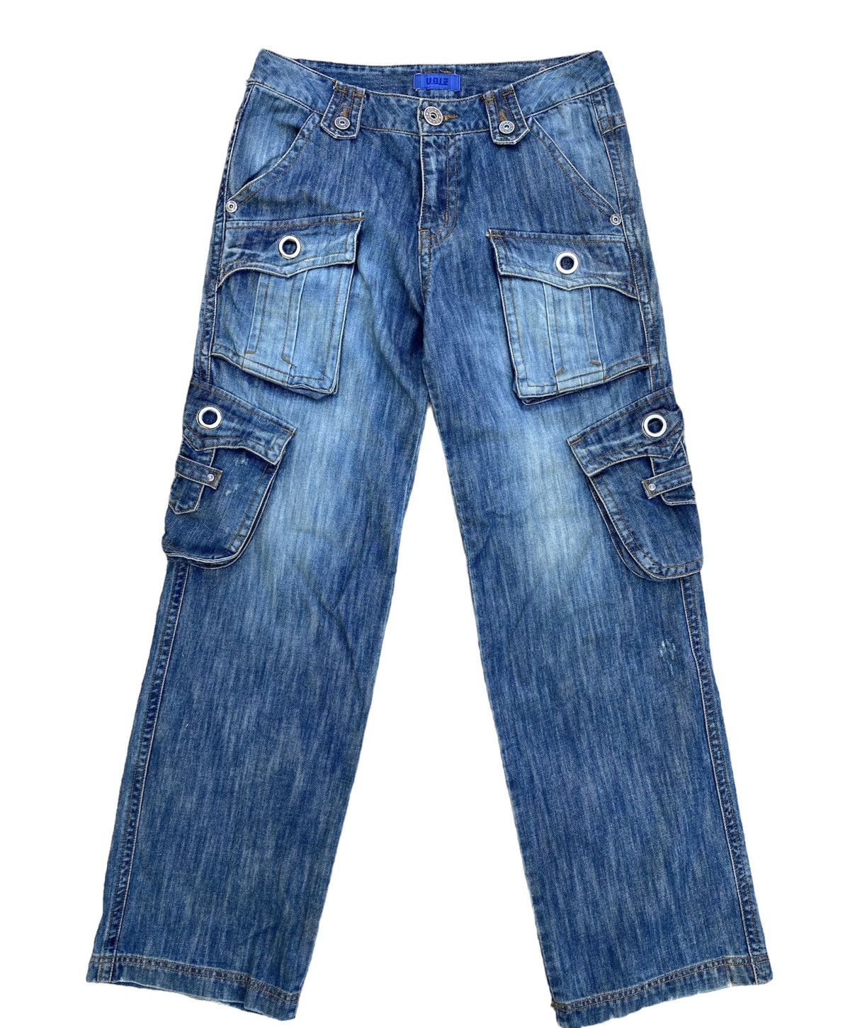image of Vintage Y2K Baggy Ugiz Cargo Jeans in Blue Denim, Men's (Size 32)