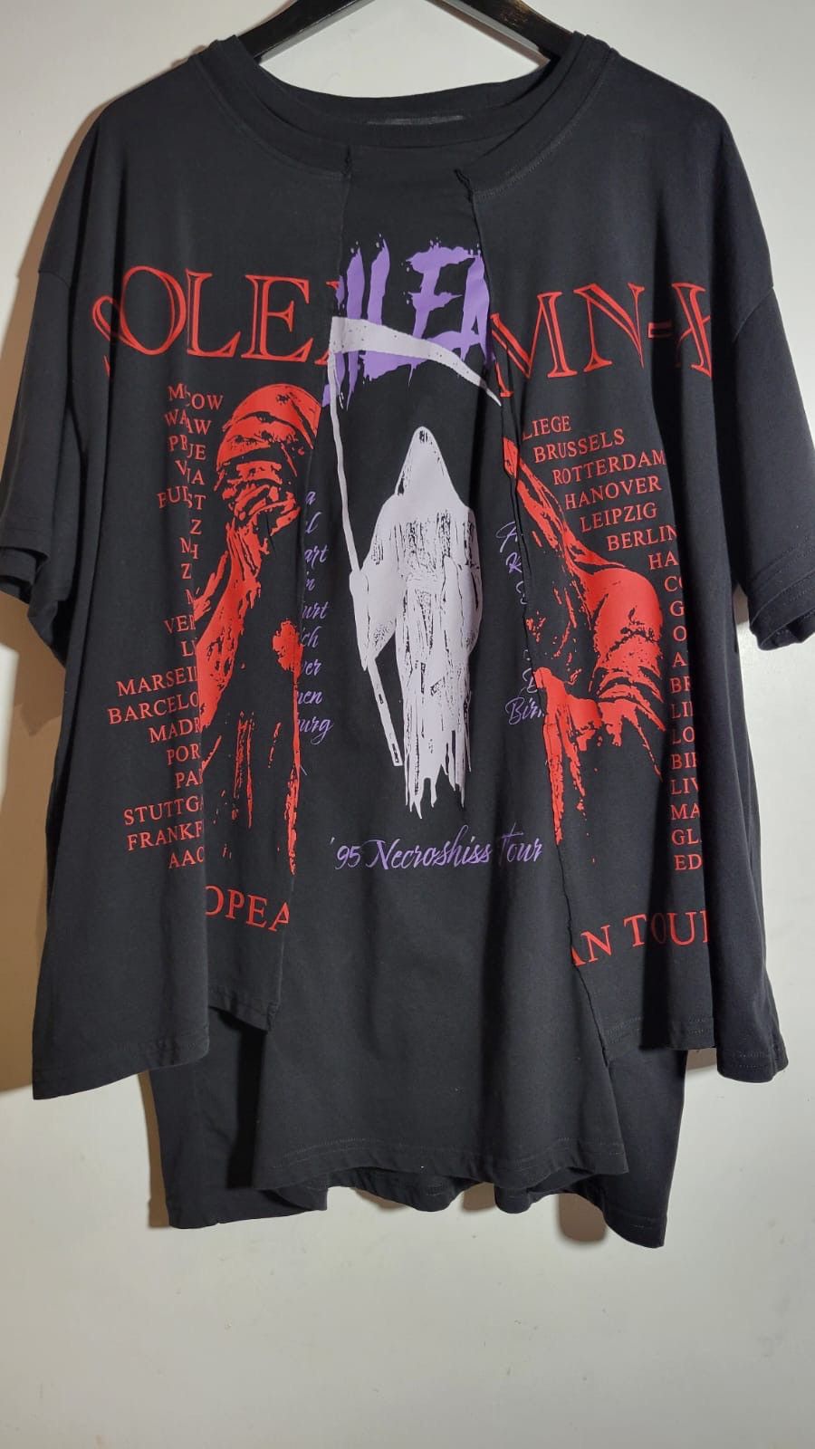 image of Raf Simons Reaper Patchwork Short Sleeve in Black, Men's (Size Medium)