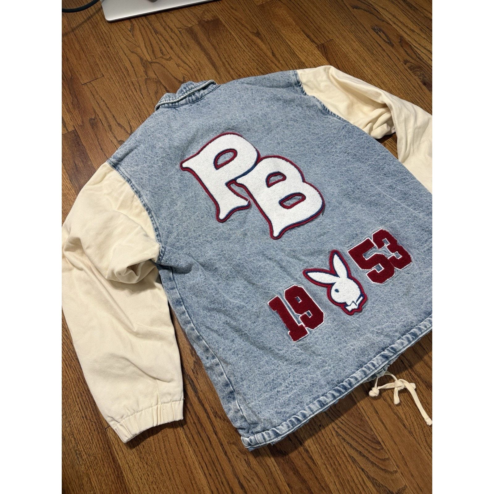 Pacsun PacSun x Playboy Vintage Inspired Denim Varsity Jacket Size US M / EU 48-50 / 2 - 2 Thumbnail