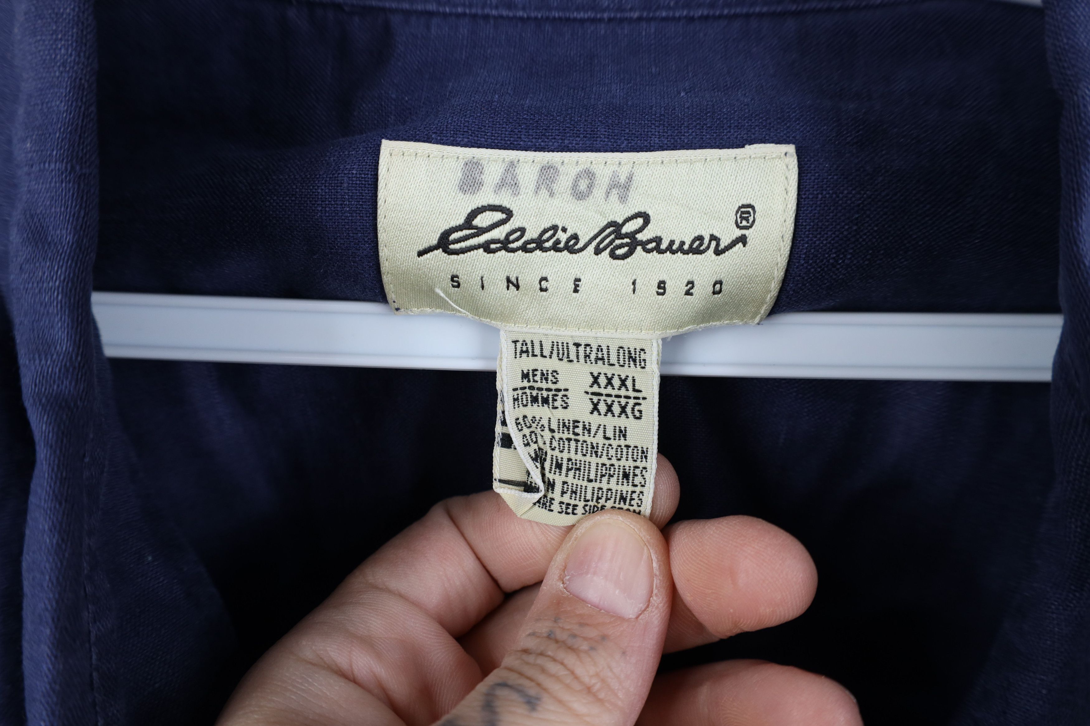 Eddie Bauer Vintage 90s Eddie Bauer Faded Linen Collared Button Shirt Size US XXL / EU 58 / 5 - 10 Thumbnail
