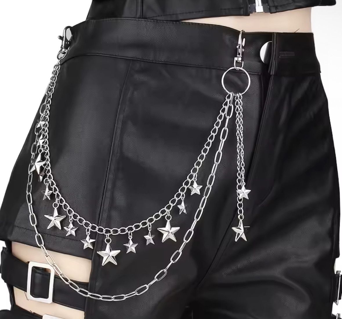 Other Hip Hop Multilayer Stars Pendants Pants Chain Wallet Belt Size ONE SIZE - 1 Thumbnail
