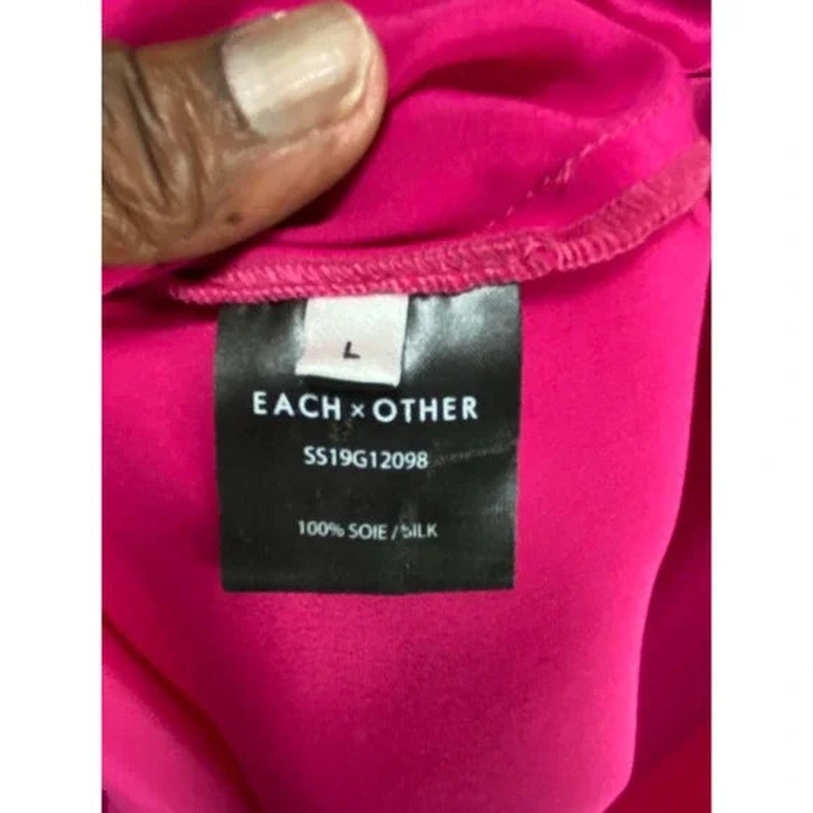 EACH x OTHER EACH X OTHER Silk Pink Satin One-Shoulder A-line Dress Sz L Size L / US 10 / IT 46 - 7 Thumbnail
