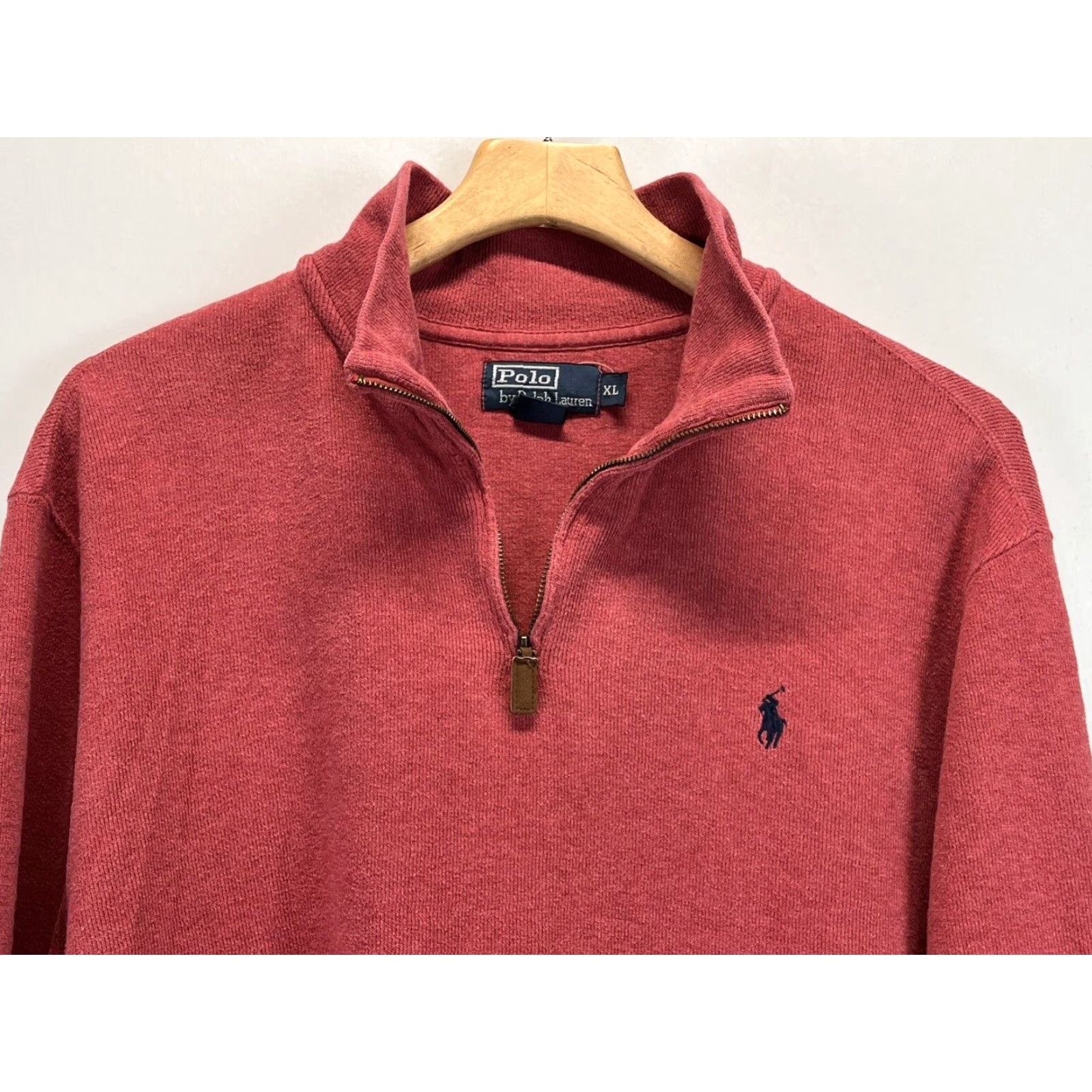 Polo Ralph Lauren VINTAGE Polo Ralph Lauren Pullover Shirt Size XL 1/4 Zip Men’s Red Knit Sweater Size US XL / EU 56 / 4 - 3 Thumbnail