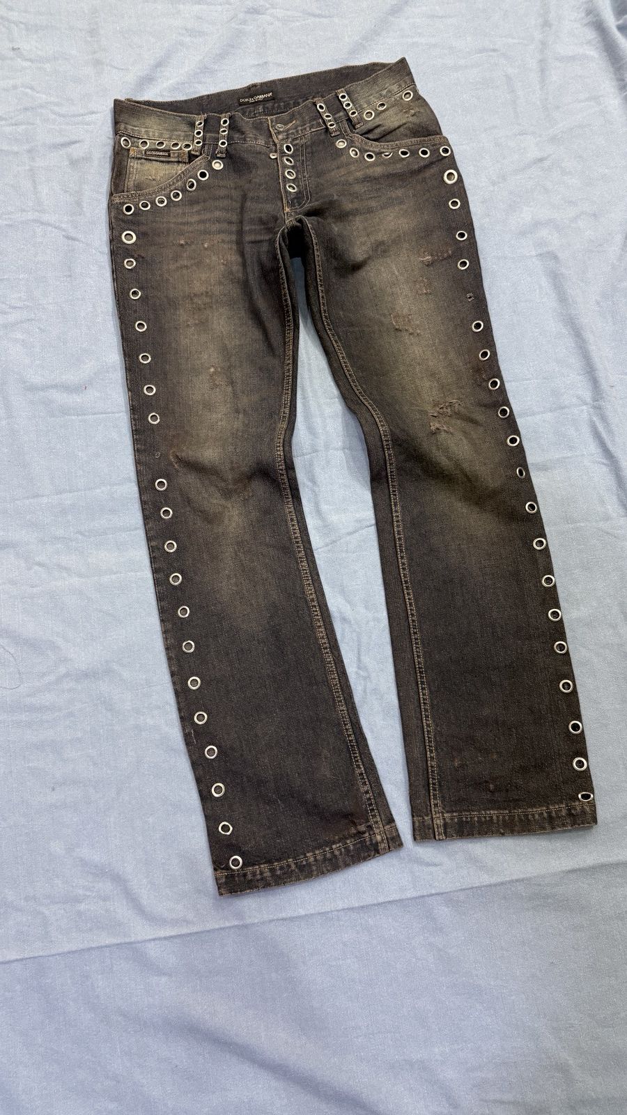 Dolce & Gabbana SS2006 DOLCE & GABBANA EYELET STUDDED JEANS Size US 36 / EU 52 - 3 Thumbnail