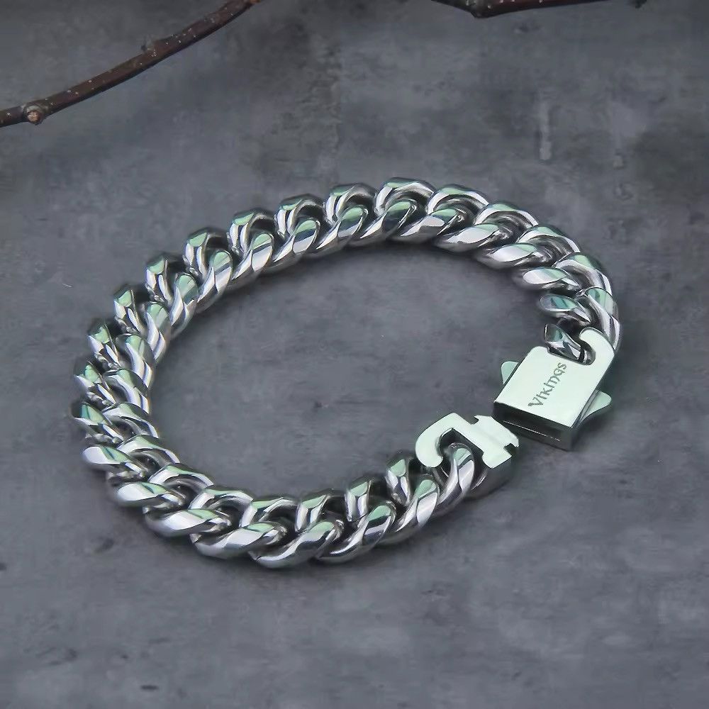 Jewelry 23 Cm Punk Curb Cuban Link Chain Bracelets Size ONE SIZE - 1 Thumbnail