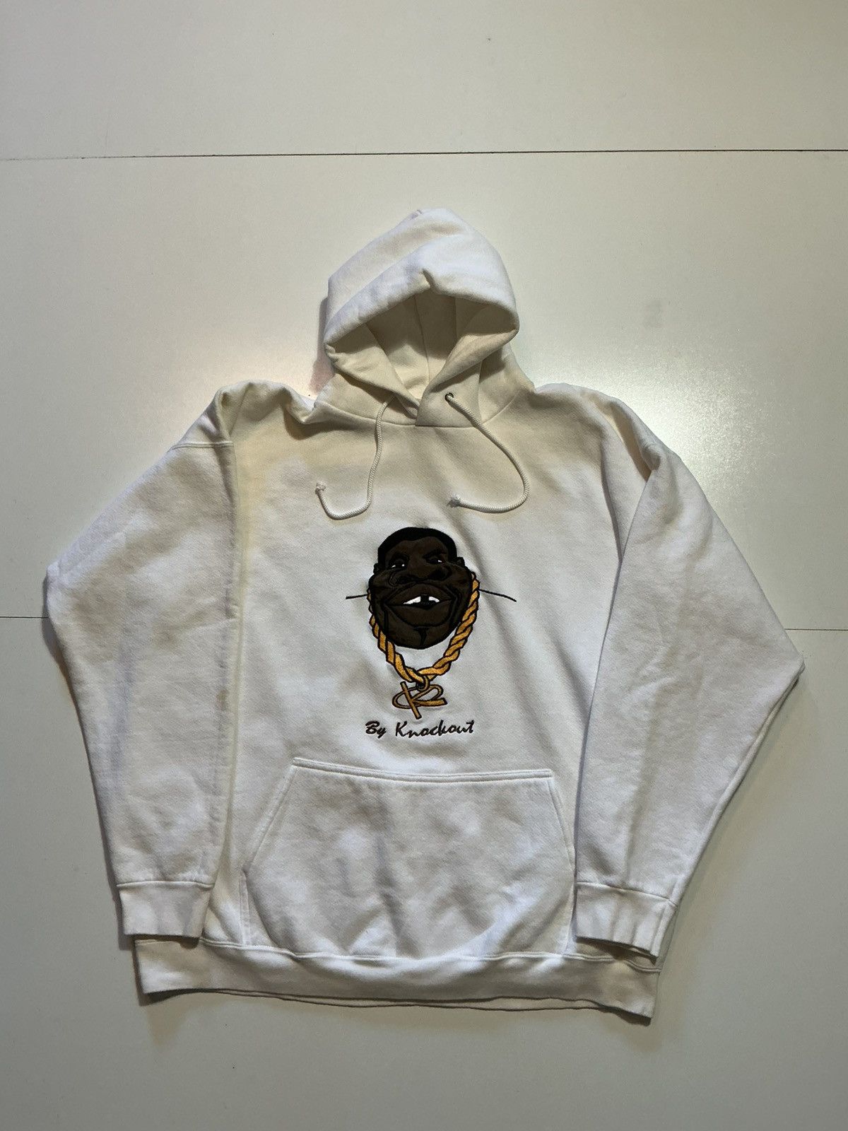 Other Vintage 90s Y2K Knockout Rap Gold Chain Embroidered Hoodie Size US XXL / EU 58 / 5 - 2 Thumbnail