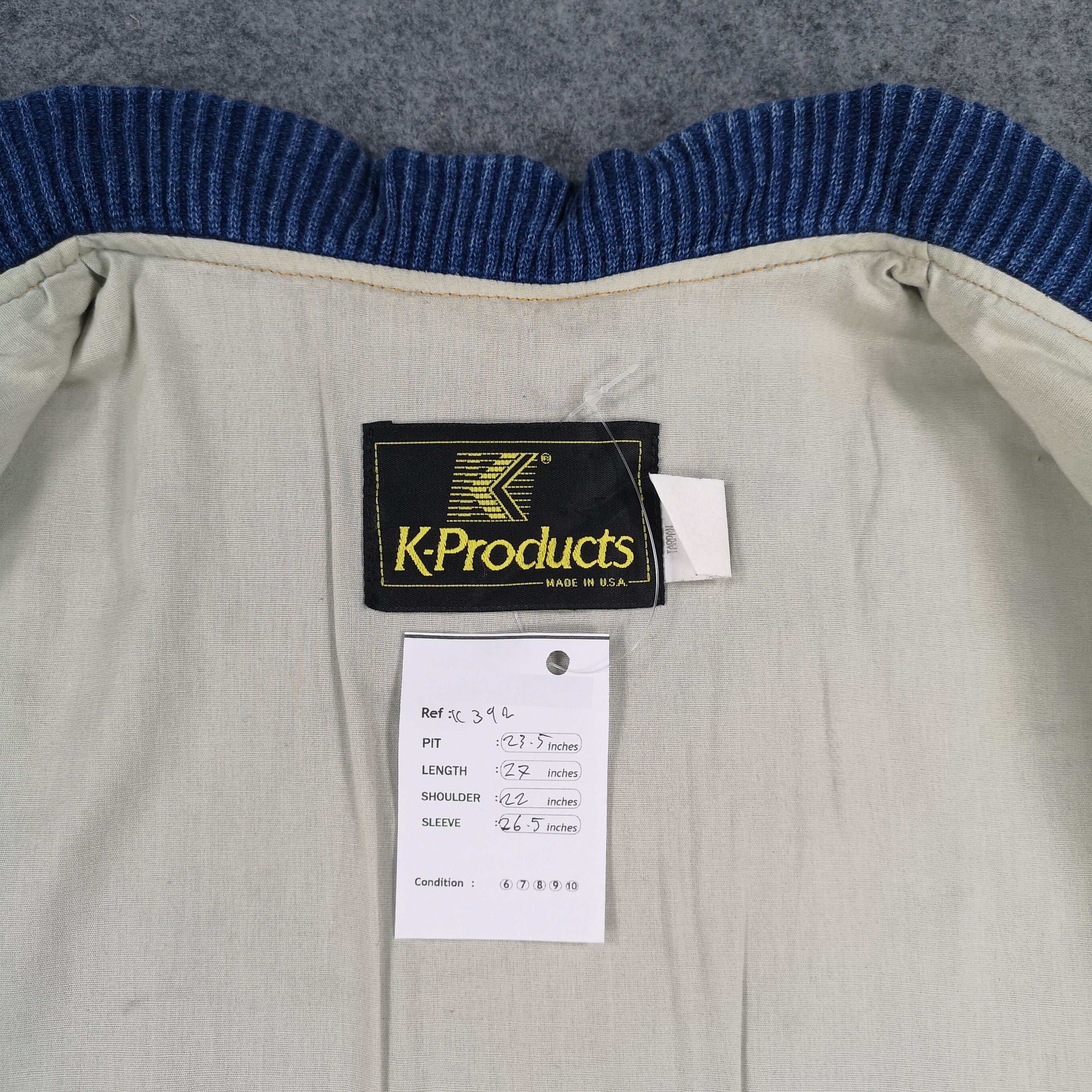 Vintage Vintage K-Products Blue Denim Varsity Jacket Size US M / EU 48-50 / 2 - 6 Thumbnail