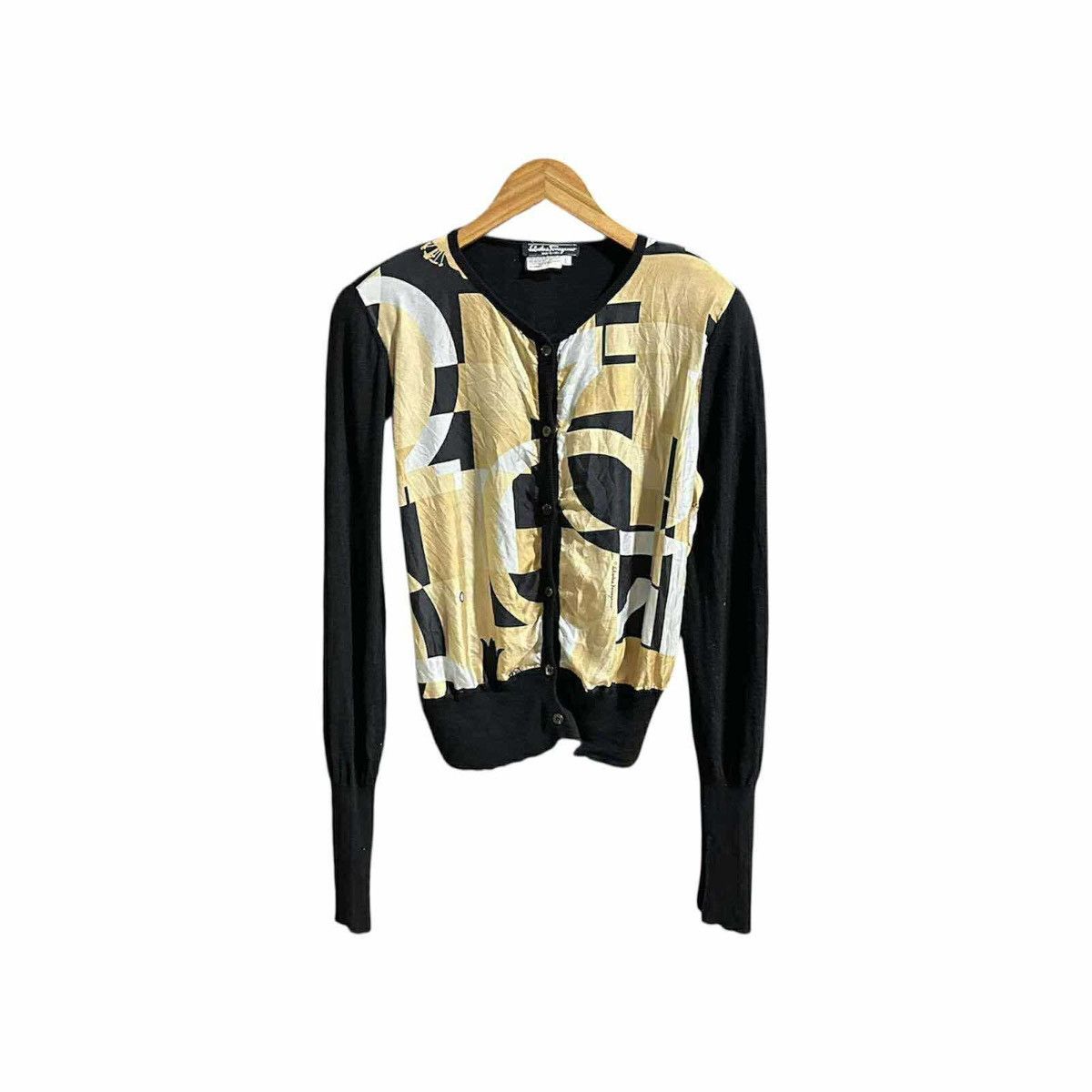 Salvatore Ferragamo 🔥Vintage Salvatore Ferragamo Silk Wool Cardigan Size L / US 10 / IT 46 - 6 Thumbnail