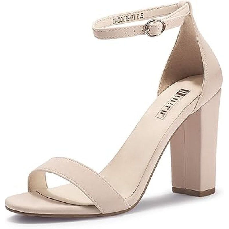 Other Idifu Women's Size 9 Tan Open Toe Ankle Strap Chunky Heels Size US 9 / IT 39 - 1 Thumbnail