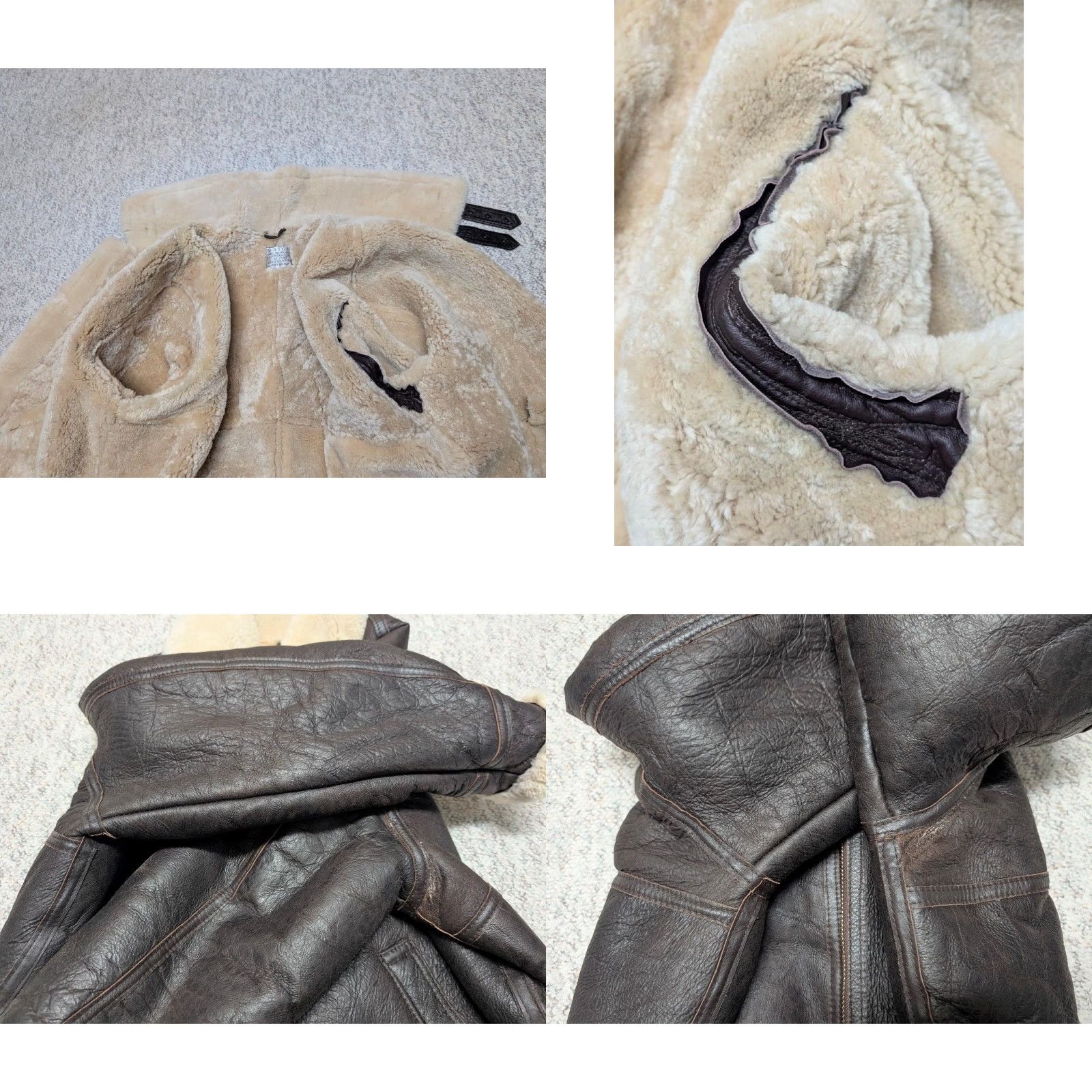 Vintage VINTAGE B3 Bomber Jacket US Army Air Force Shearling Leather Men XL Brown 48+ Chest 26" Arm 30" Front 24" Shoulders Size US L / EU 52-54 / 3 - 8 Thumbnail