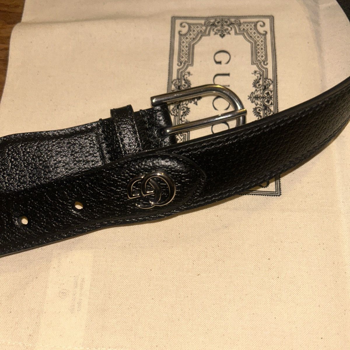 Gucci Gucci GG Leather Belts Black Width 3cm 722371 Size 42 - 6 Thumbnail