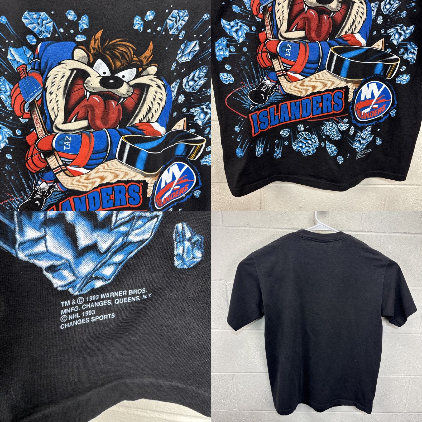Changes VINTAGE Changes 1993 Looney Tunes Taz NHL New York Islanders Hockey Black T Shirt XL Size US XL / EU 56 / 4 - 8 Thumbnail