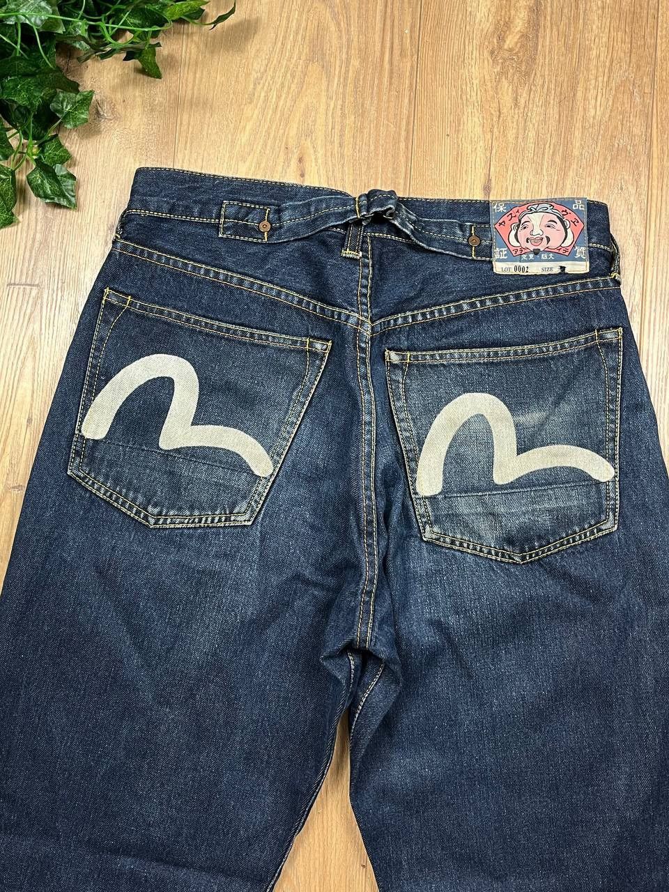 Evisu 00’s EVISU LOT 0002 POCKET LOGO WHITE DAICOCK BAGGY DENIM Size US 30 / EU 46 - 3 Thumbnail