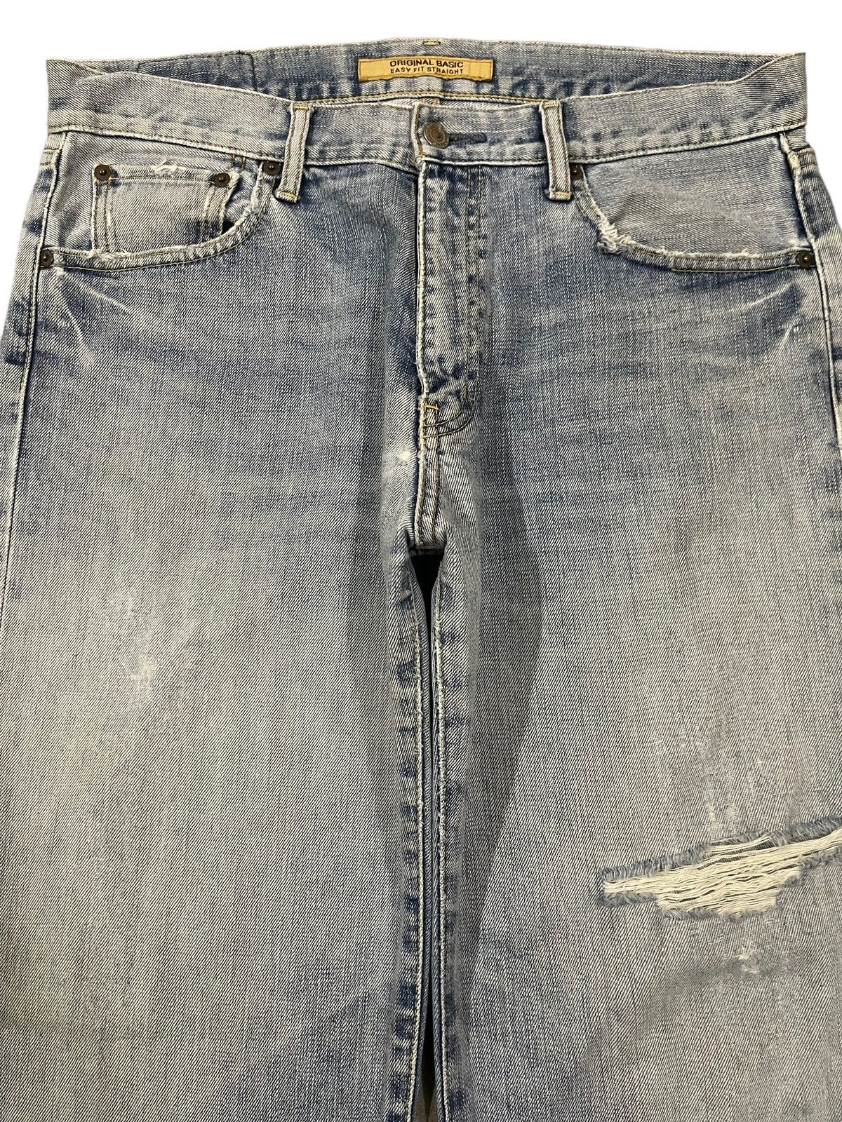 Uniqlo Vintage Japanese Uniqlo Blue Wash Style Distress Baggy Jeans Size US 34 / EU 50 - 3 Thumbnail