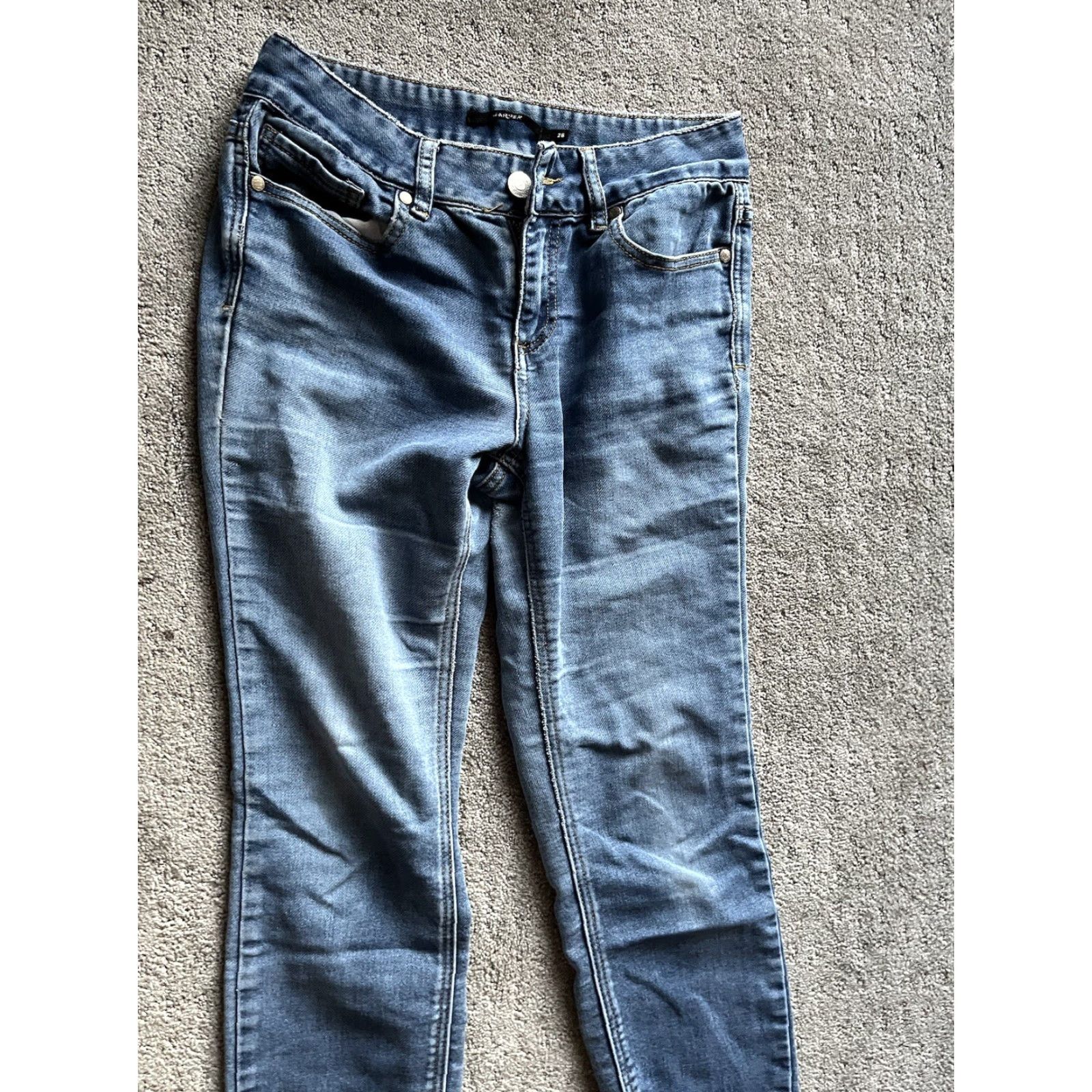 Vintage Harper Jeans Womens 28 Skinny Mid Rise Dark Wash Blue Denim Stretch Size 28" / US 6 / IT 42 - 2 Thumbnail